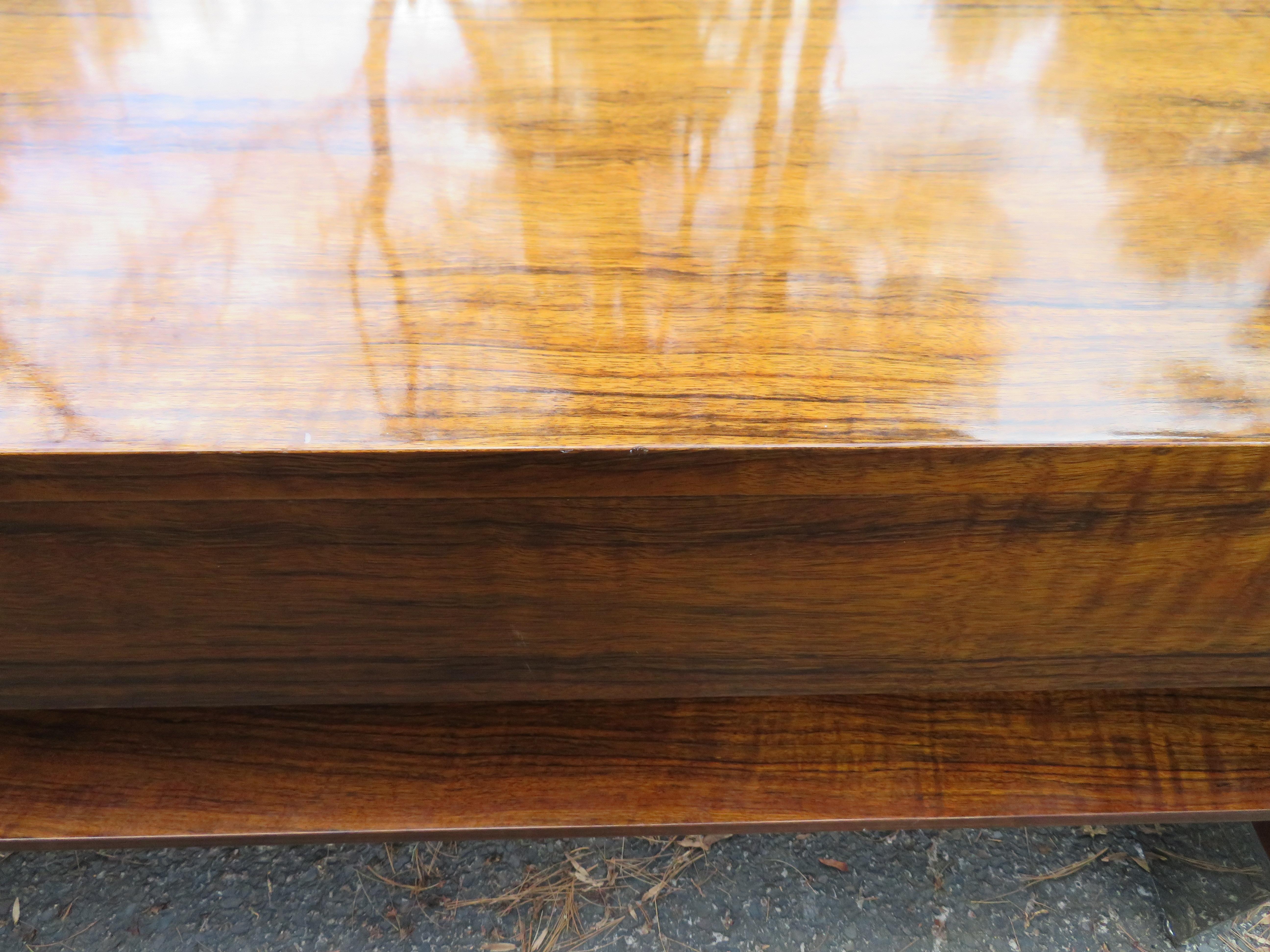 Outstanding Rosewood Pace Collection Chrome Console Table, Mid-Century Modern 10