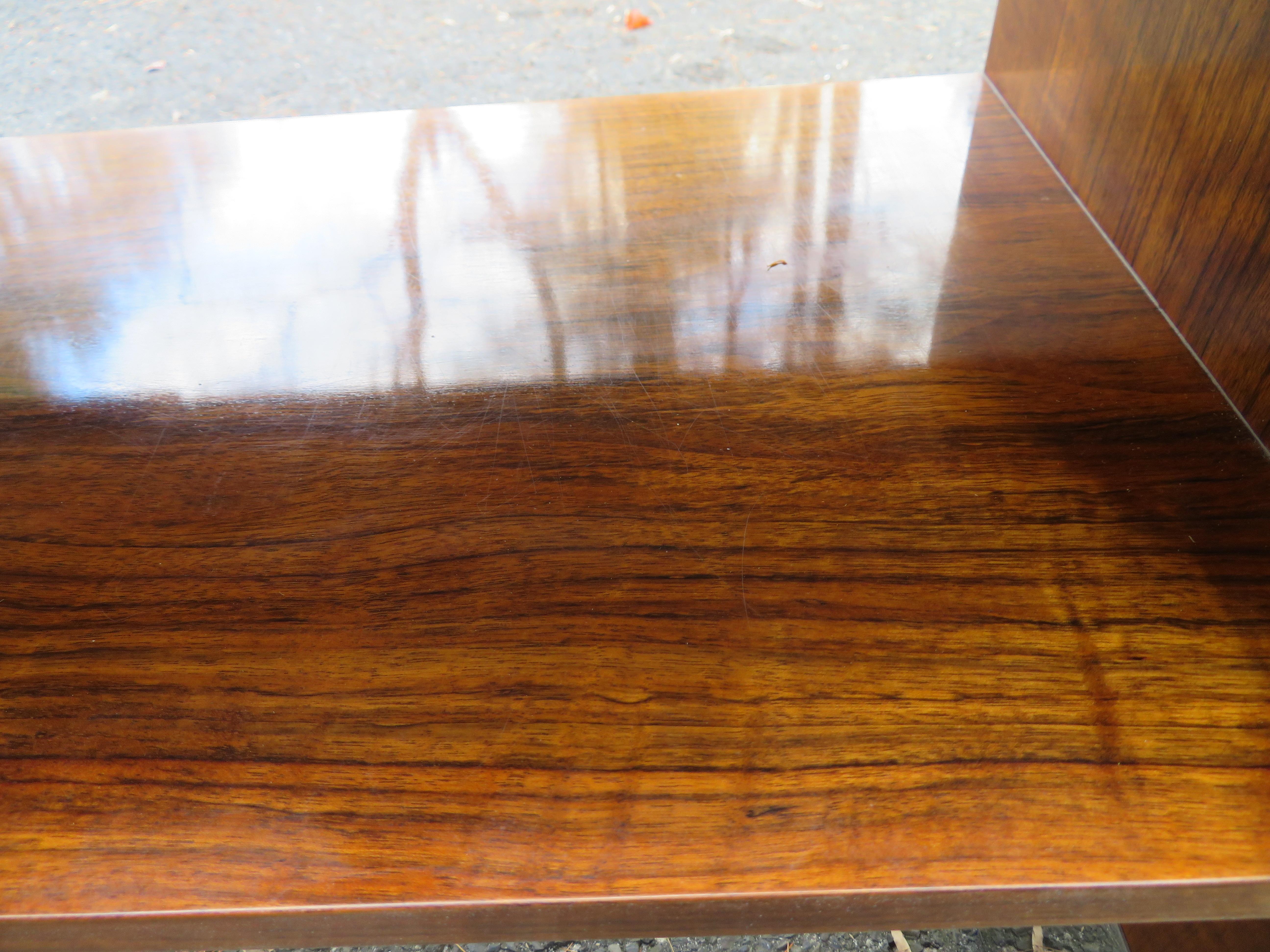 Outstanding Rosewood Pace Collection Chrome Console Table, Mid-Century Modern 12