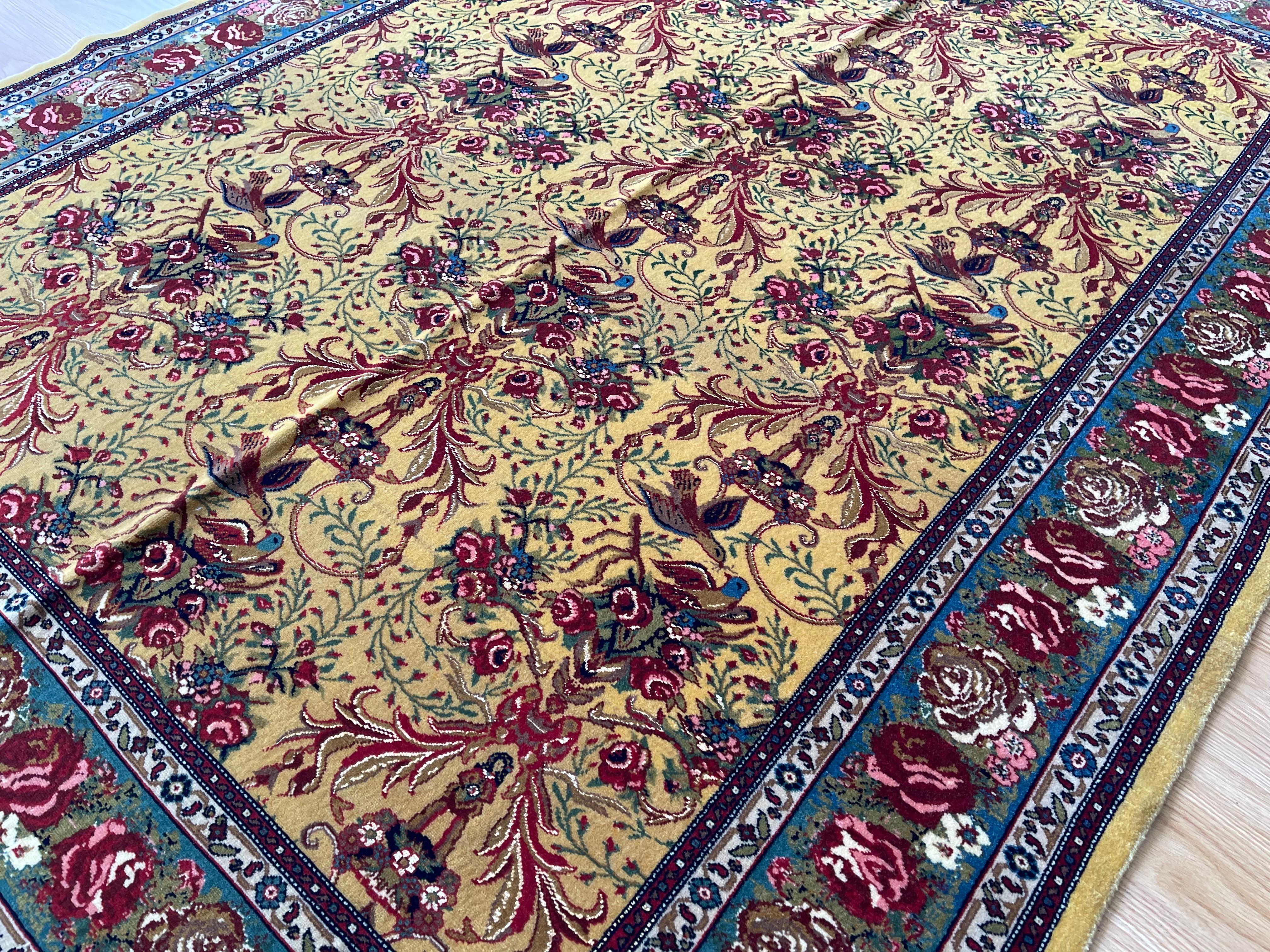 Outstanding Rug, All Over Paradise Carpet, Handwoven Gold Rug For Sale 6