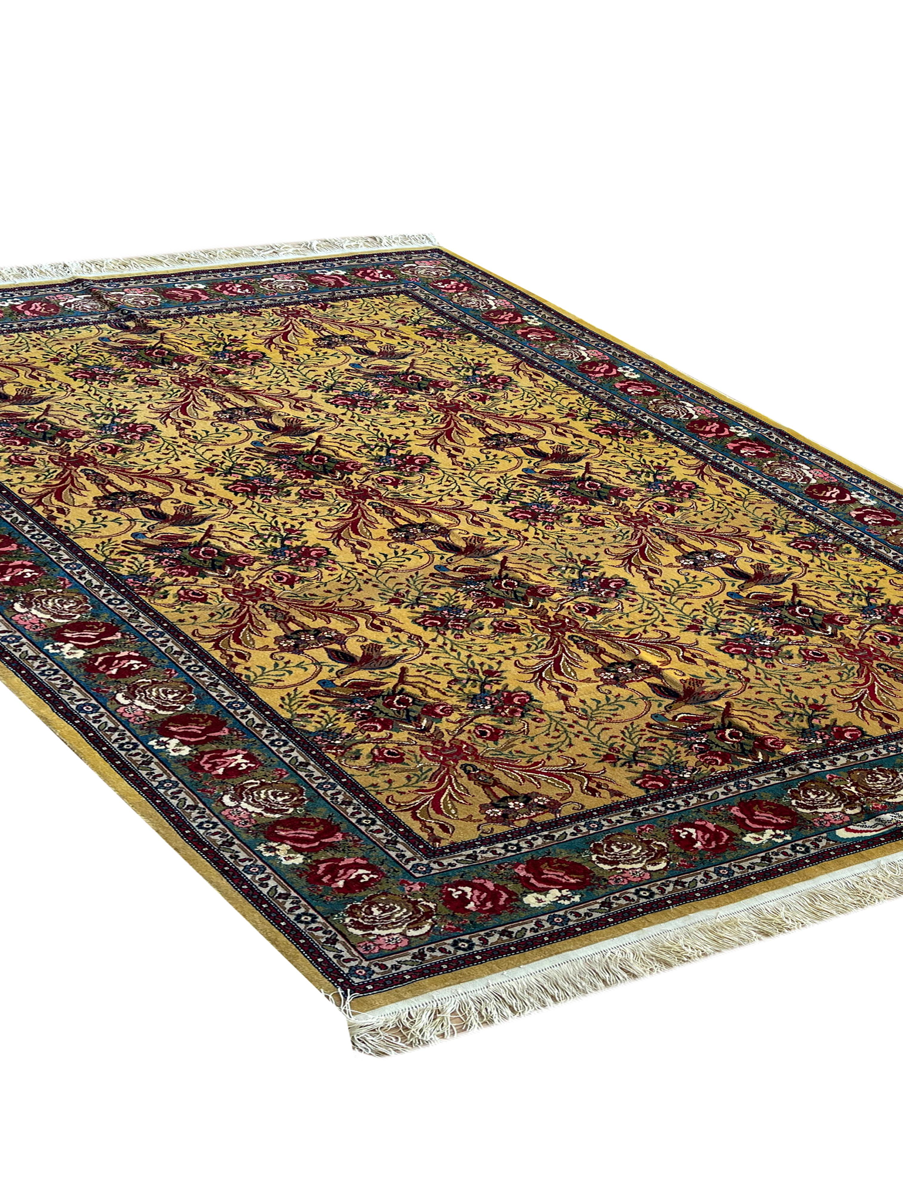 Contemporary Outstanding Rug, All Over Paradise Carpet, Handwoven Gold Rug For Sale