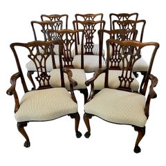 Outstanding Set of 10 Antique Victorian Quality Mahogany Dining Chairs