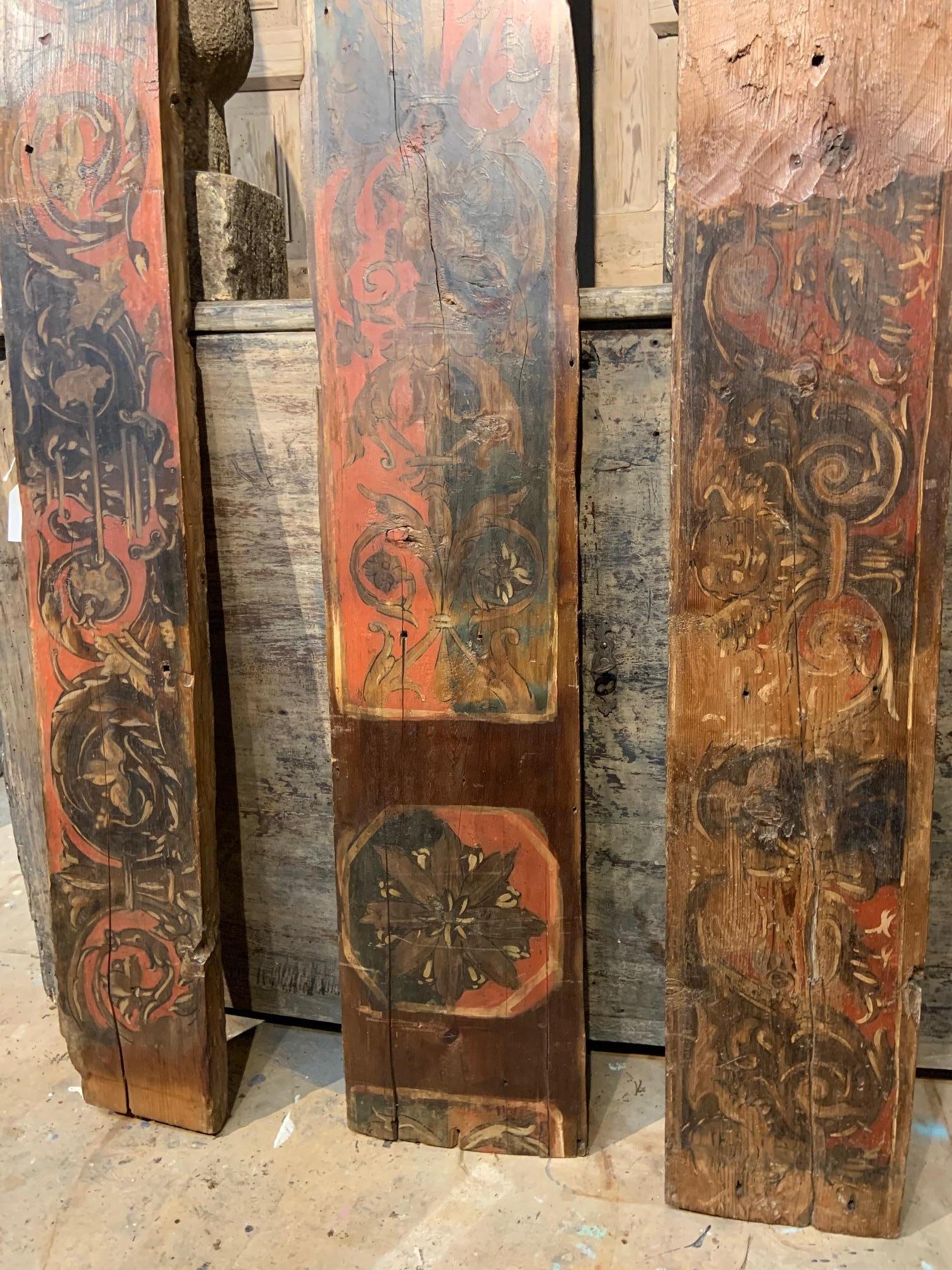 Outstanding Set of 3 16th Century Spanish Ceiling Panels, Beams In Good Condition For Sale In Atlanta, GA