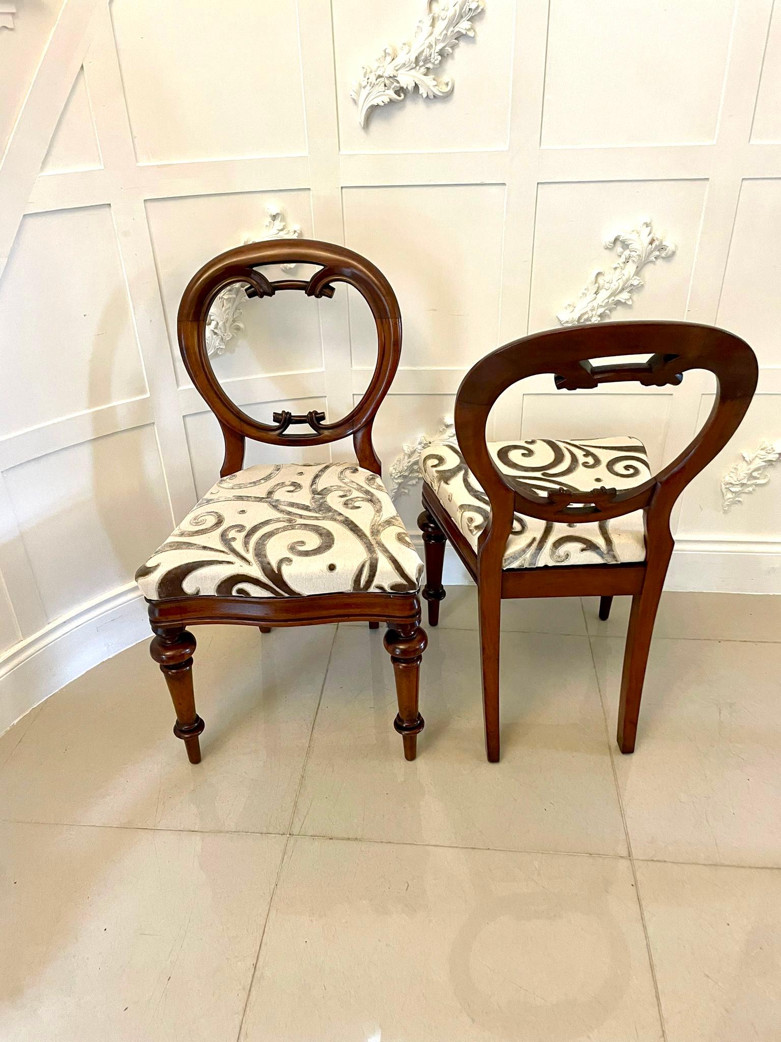 English Outstanding Set of 6 Victorian Antique Mahogany Balloon Back Dining Chairs For Sale