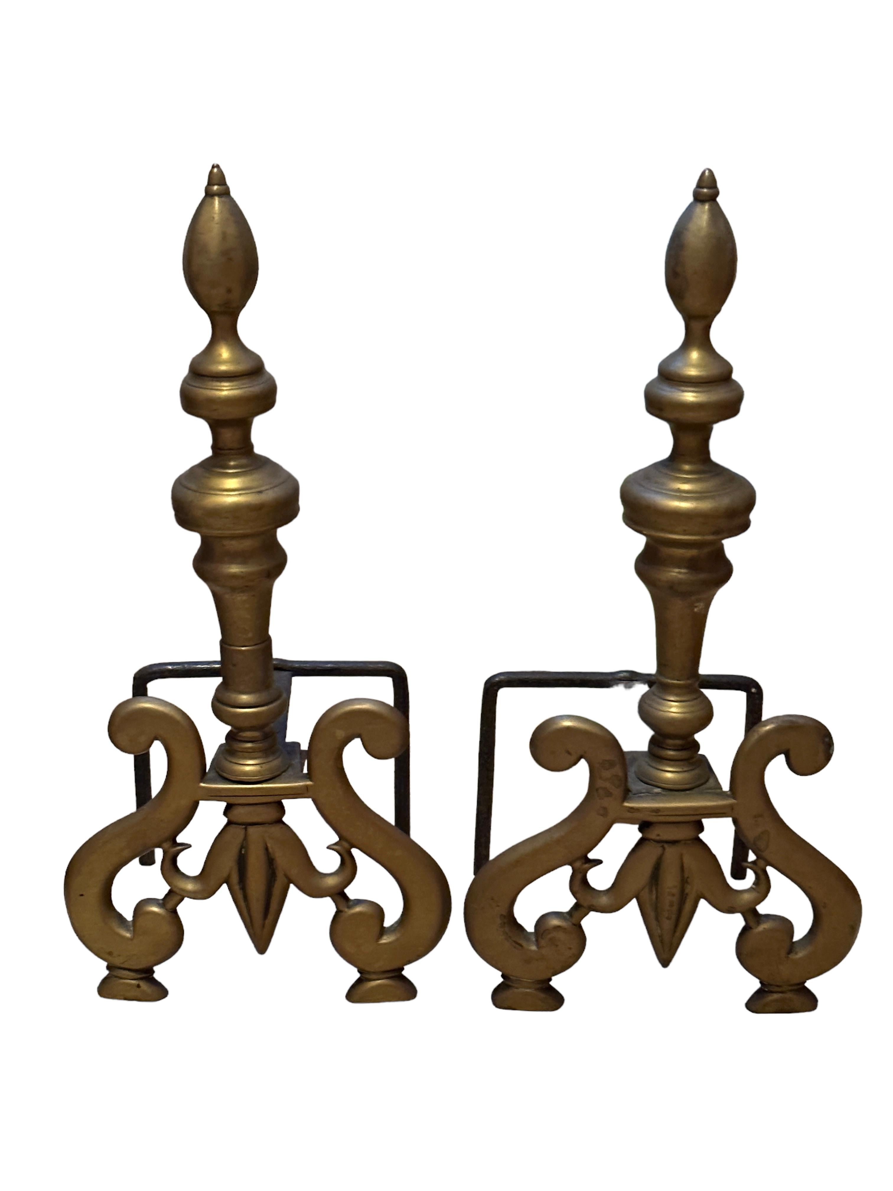 Outstanding Set of French Andirons, Antique 1900s In Good Condition For Sale In Nuernberg, DE