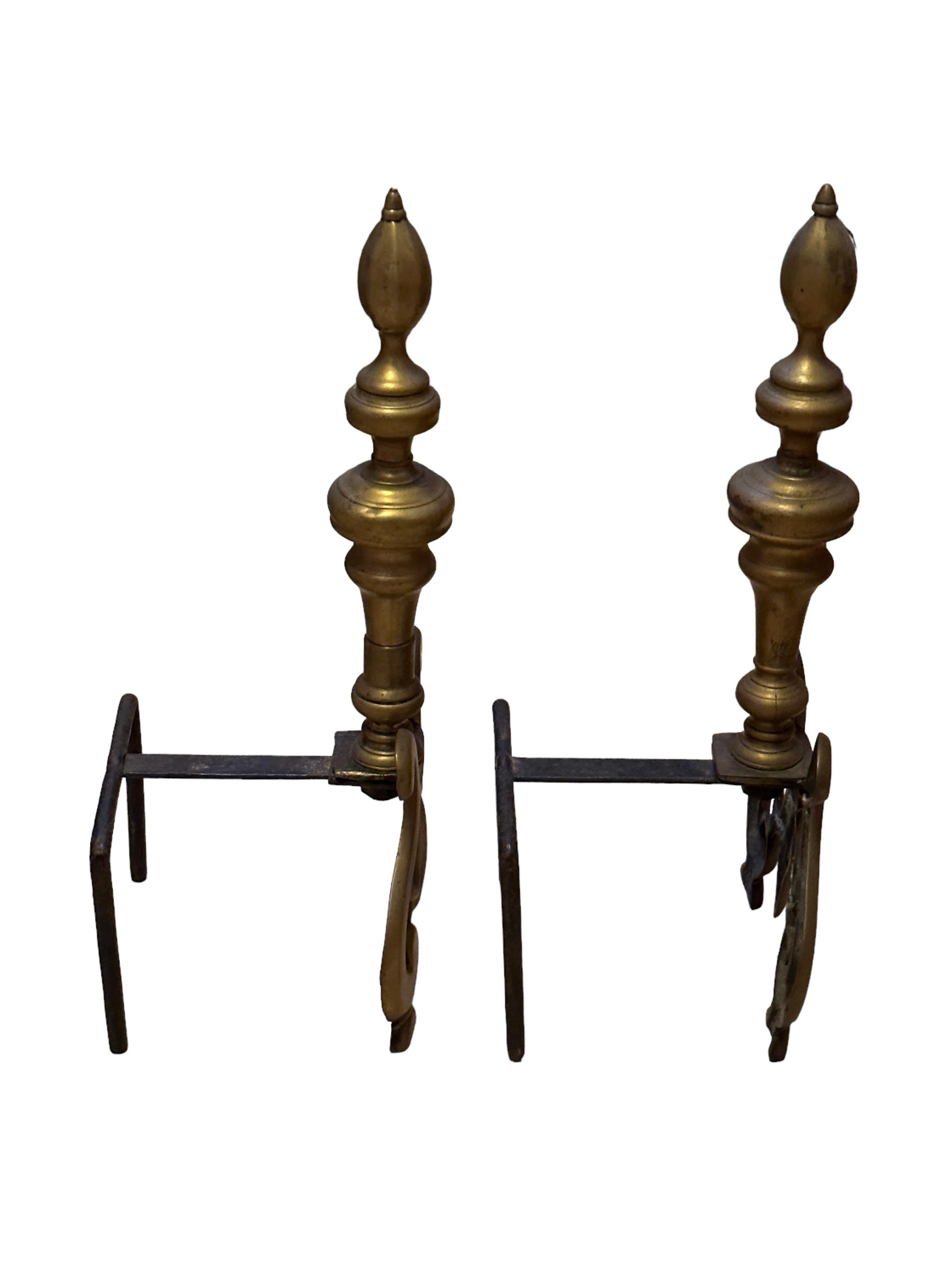 Outstanding Set of French Andirons, Antique 1900s For Sale 1