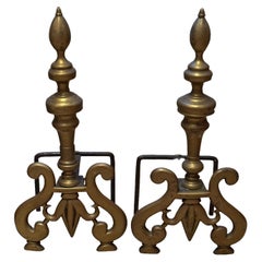 Outstanding Set of French Andirons, Antique 1900s