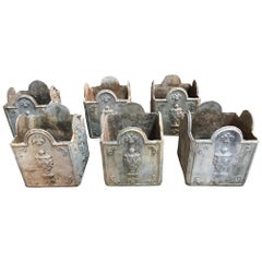 Outstanding Set of Six 19th Century Lead Planters