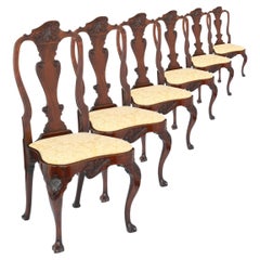 Outstanding Set of Six George II Walnut Dining Chairs