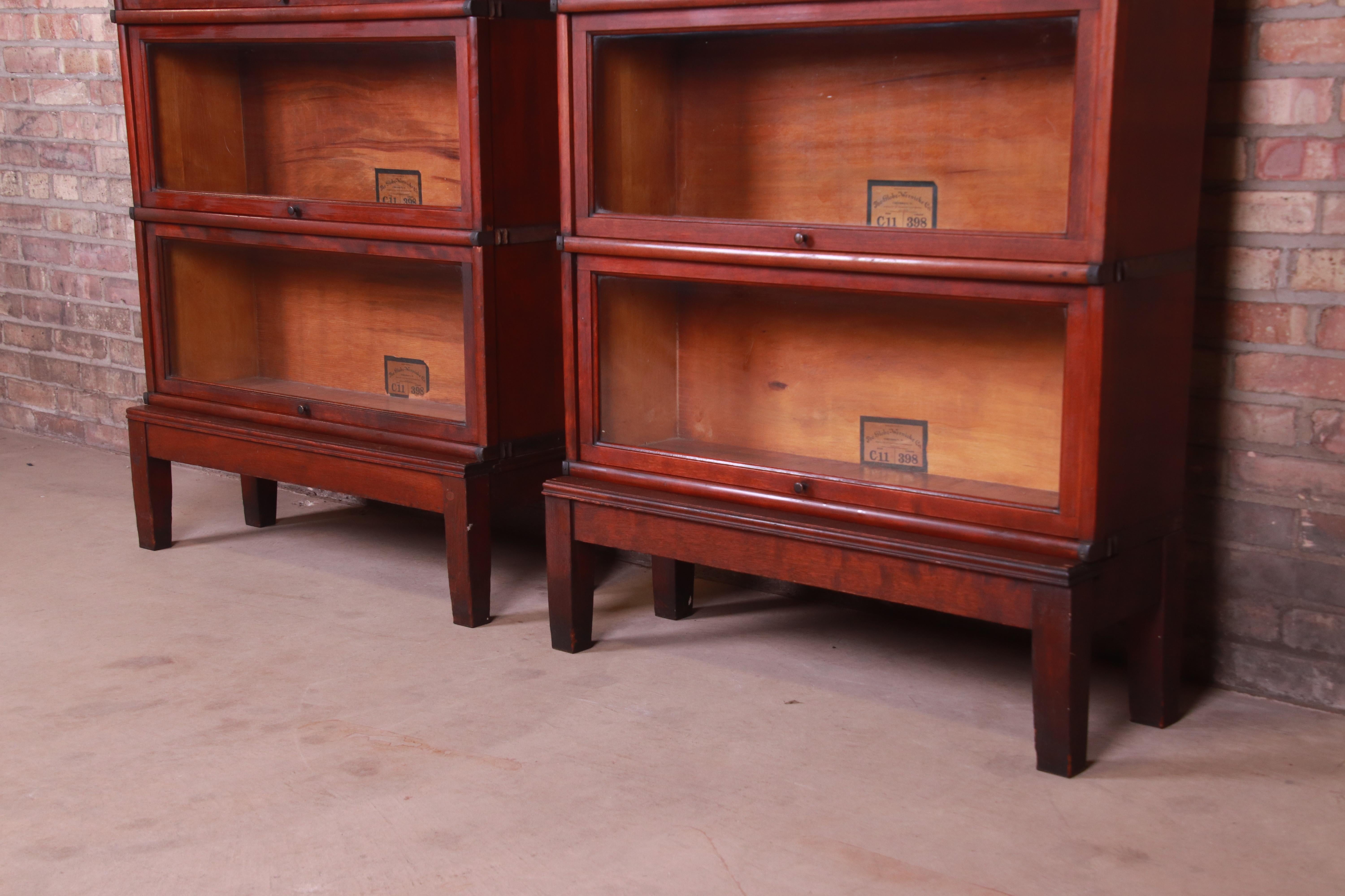 Outstanding Set of Ten Globe Wernicke Mahogany Barrister Bookcases, circa 1890s 4