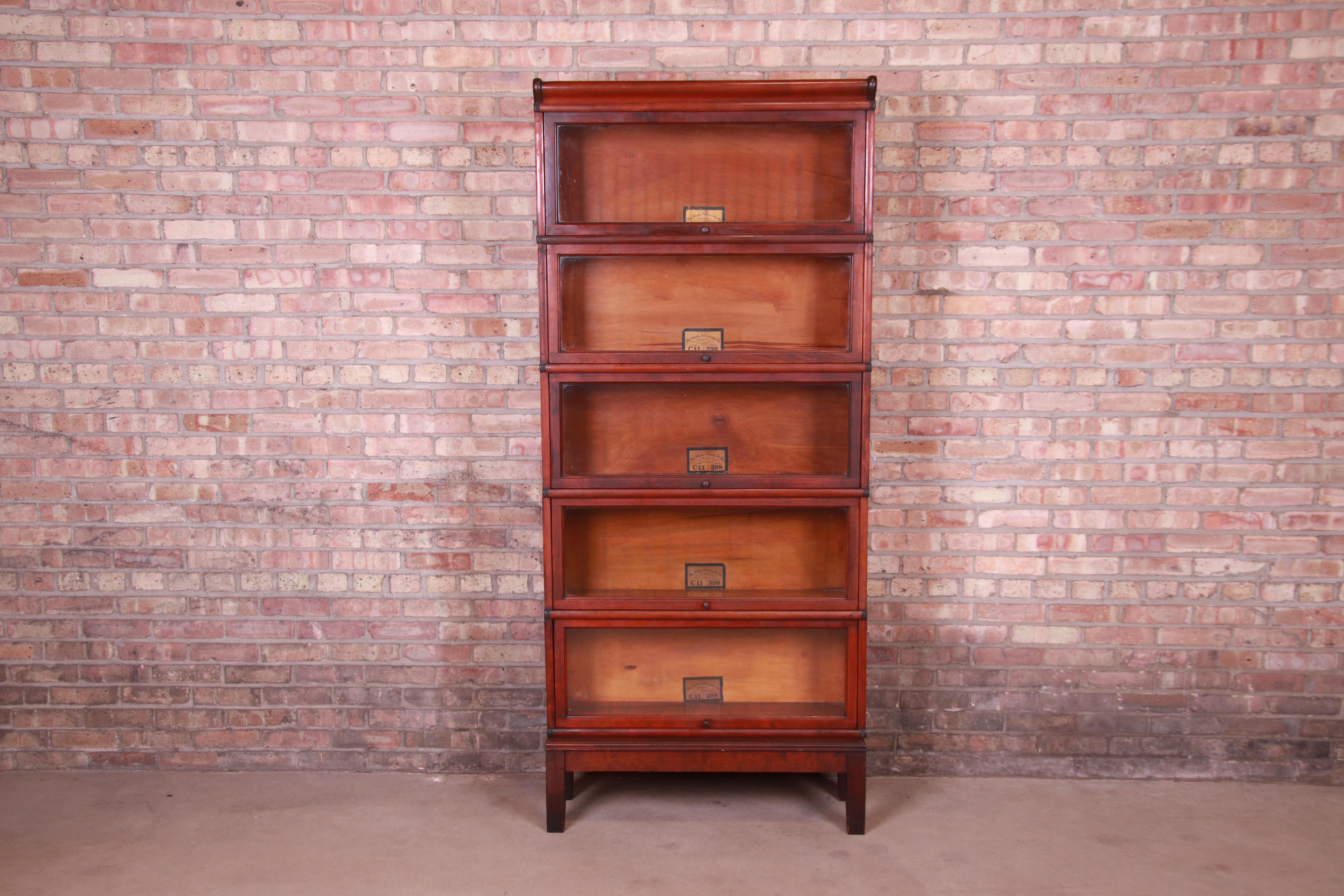 Outstanding Set of Ten Globe Wernicke Mahogany Barrister Bookcases, circa 1890s 5