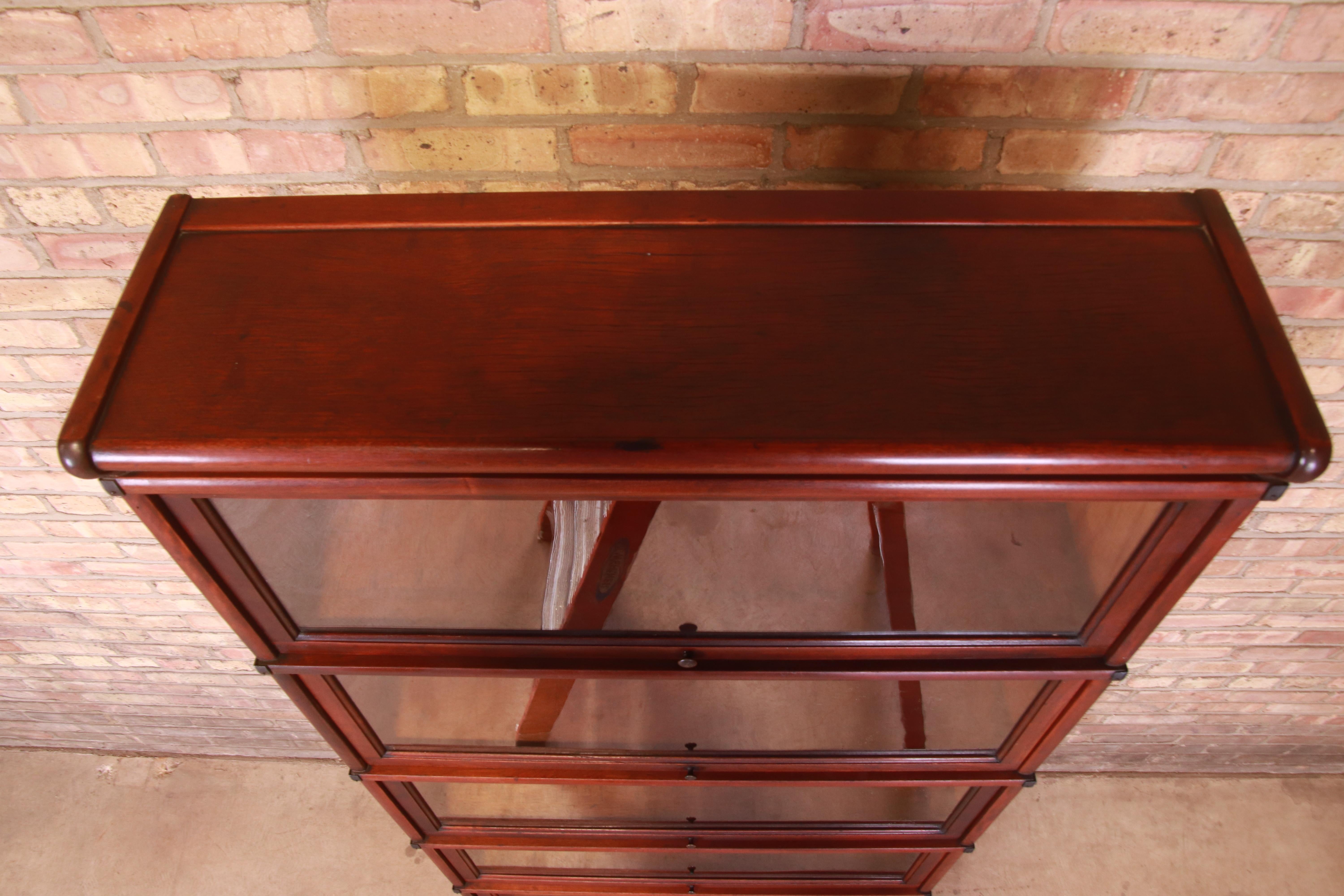 Outstanding Set of Ten Globe Wernicke Mahogany Barrister Bookcases, circa 1890s 11