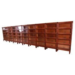 Vintage Outstanding Set of Ten Globe Wernicke Mahogany Barrister Bookcases, circa 1890s