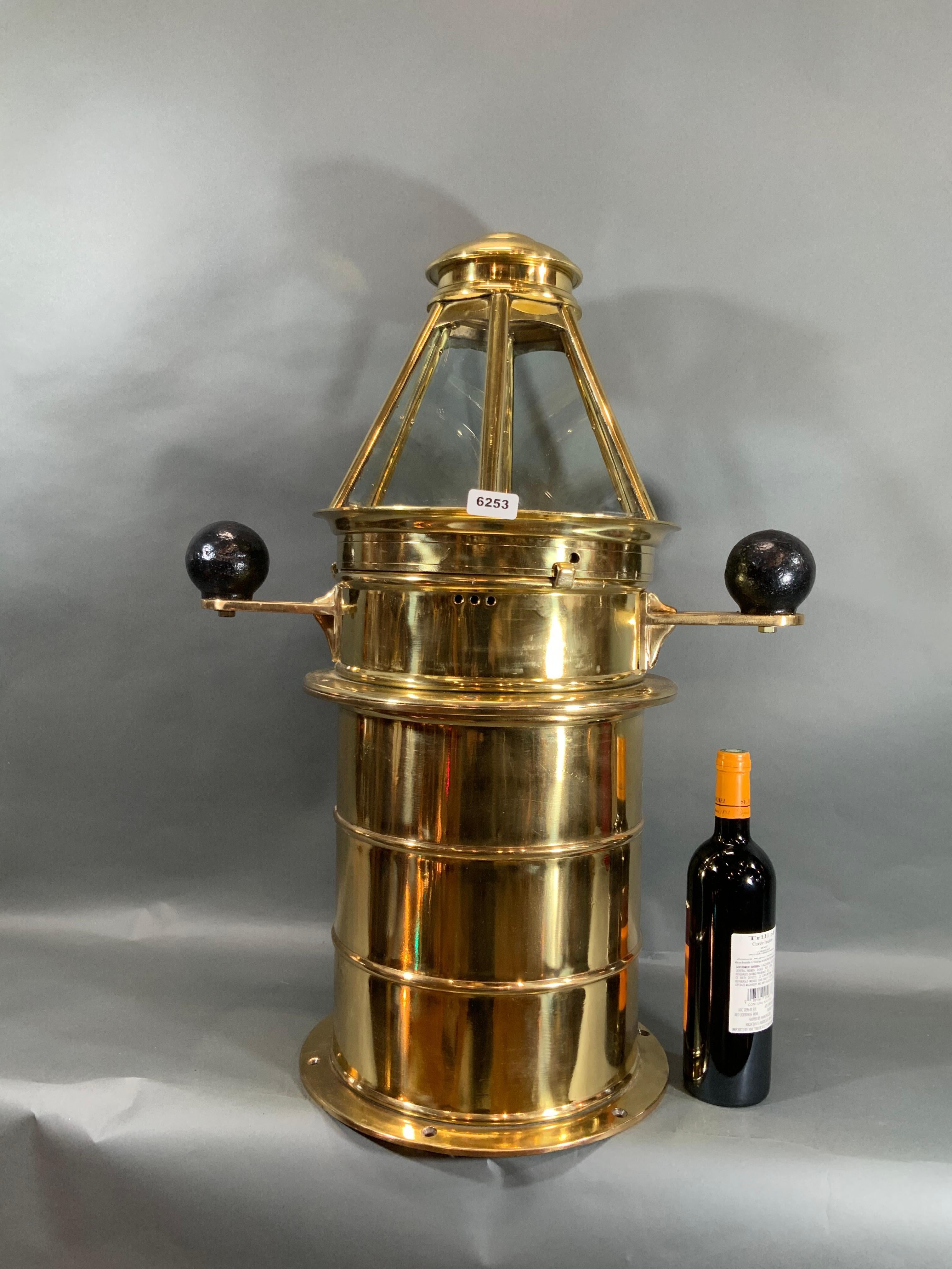 American Outstanding Solid Brass Yacht Binnacle circa 1920 For Sale