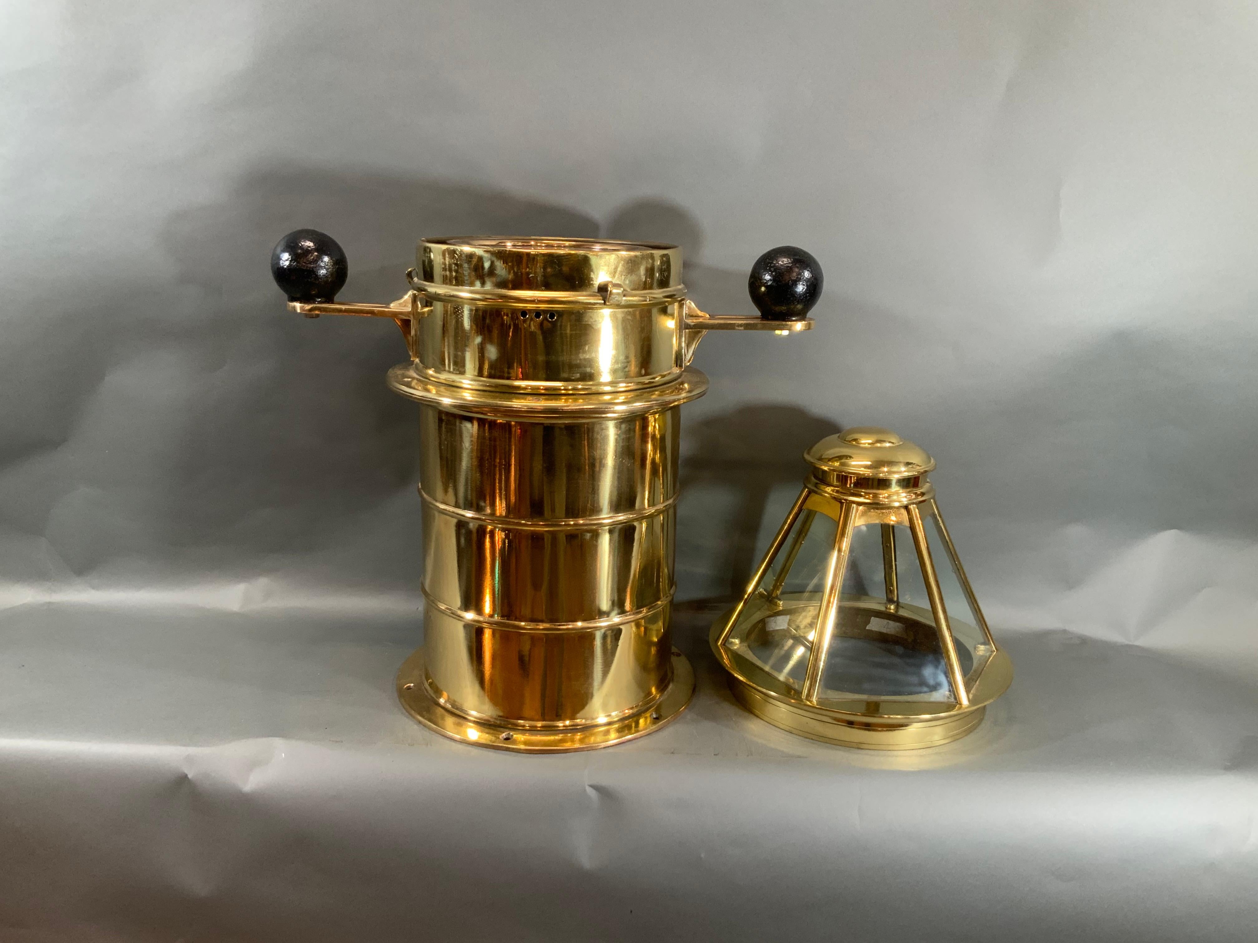Outstanding Solid Brass Yacht Binnacle circa 1920 For Sale 3