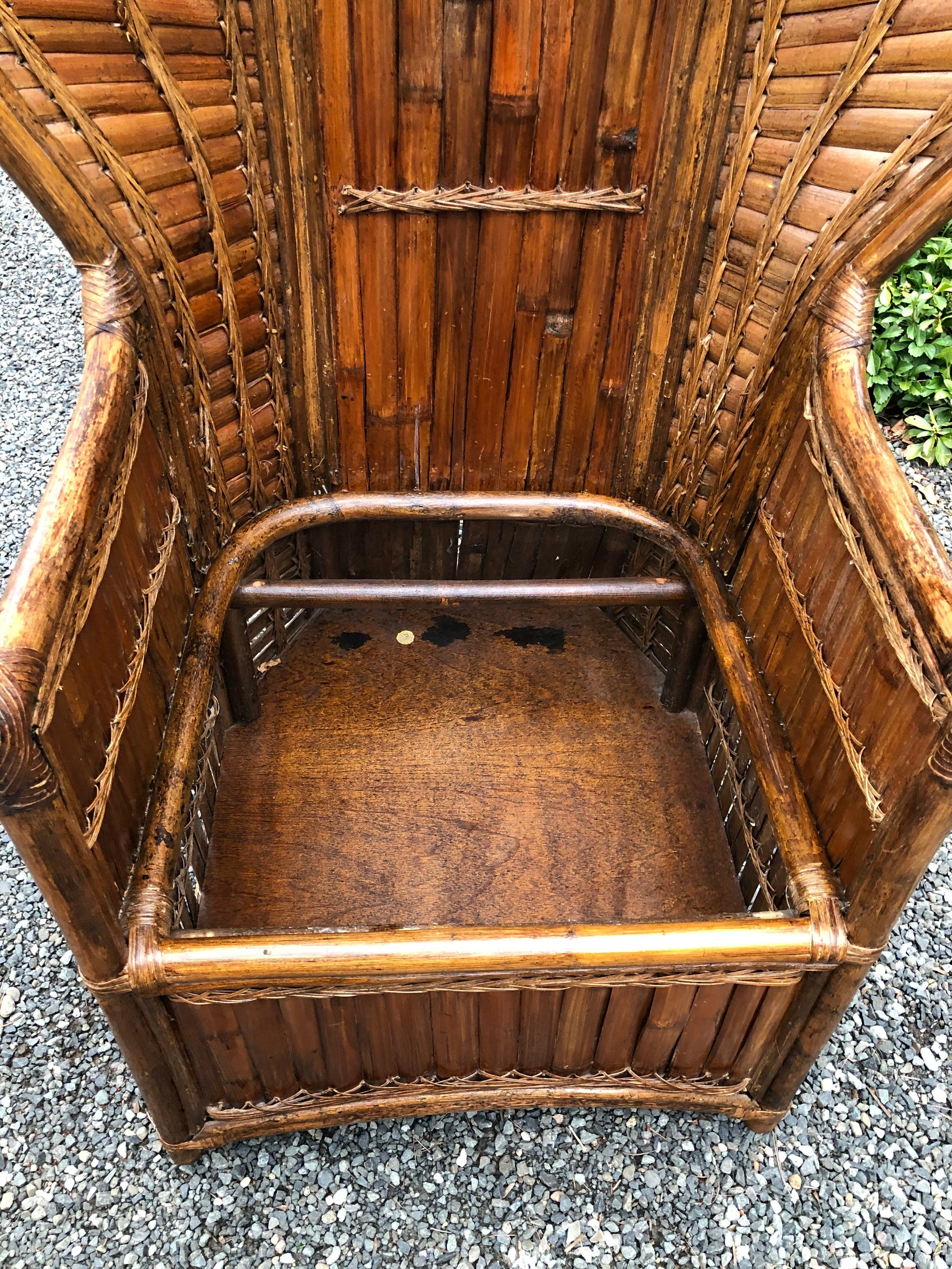 Outstanding Split Bamboo Peacock Club Chair 1