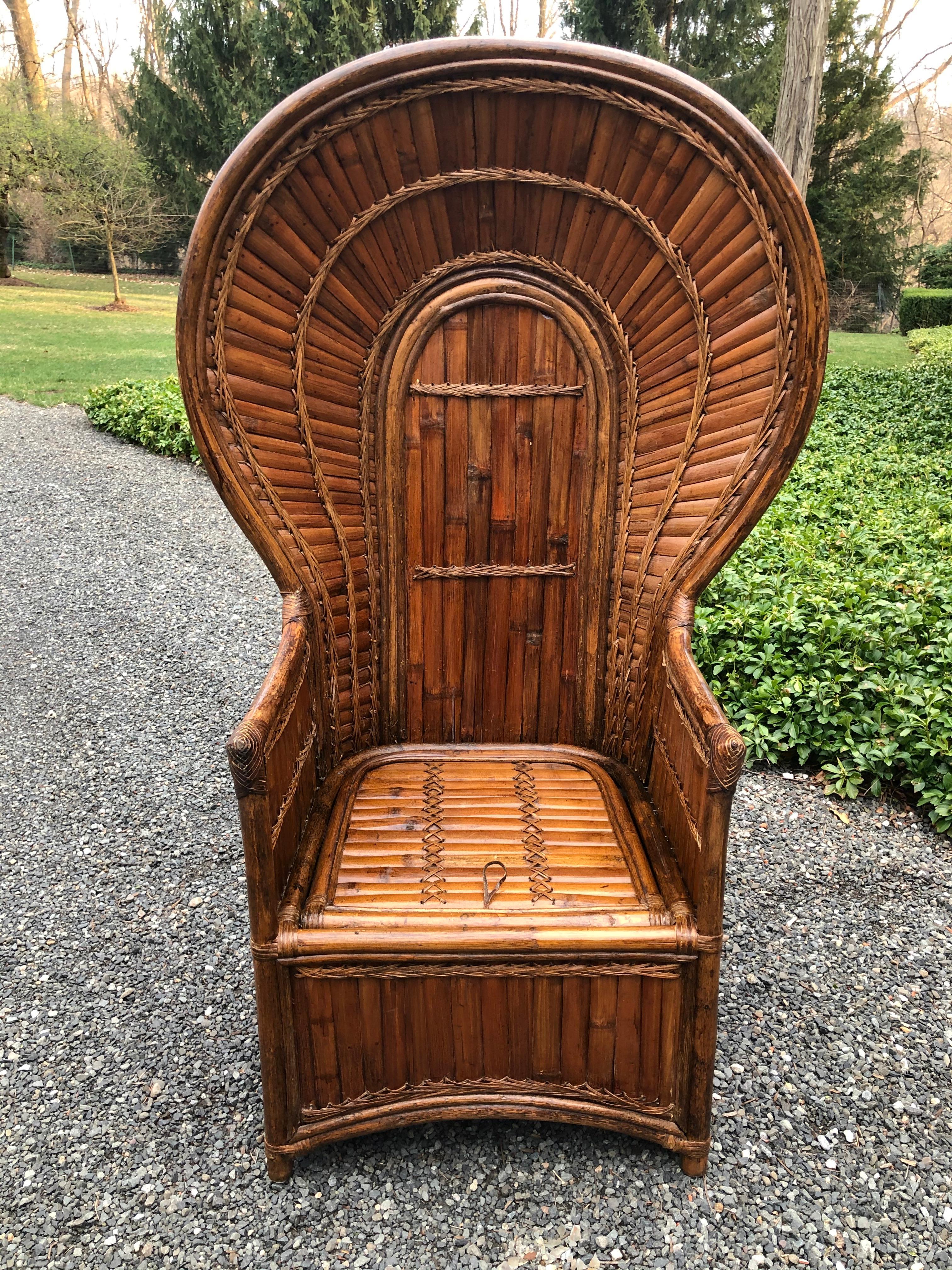 Outstanding Split Bamboo Peacock Club Chair 2
