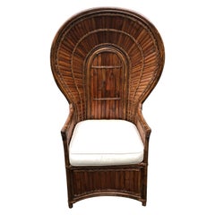 Vintage Outstanding Split Bamboo Peacock Club Chair