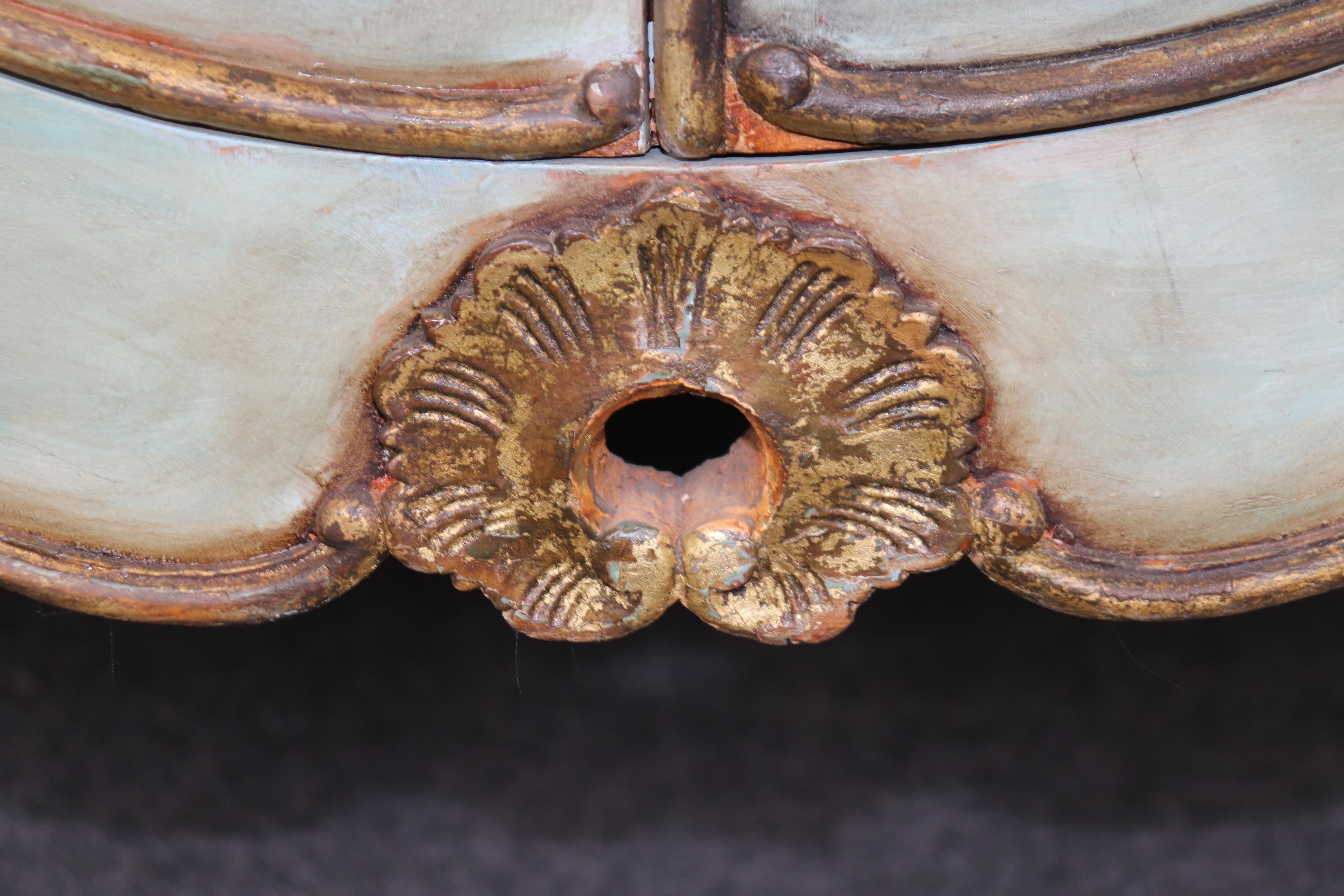 Outstanding Venetian Rococo Paint Decorated Portoro Marble Sideboard Buffet For Sale 4