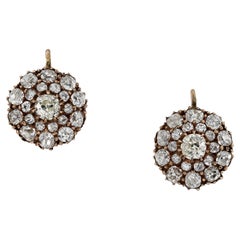 Outstanding Victorian 5 1/2 Carat Old Mine Diamond Earrings