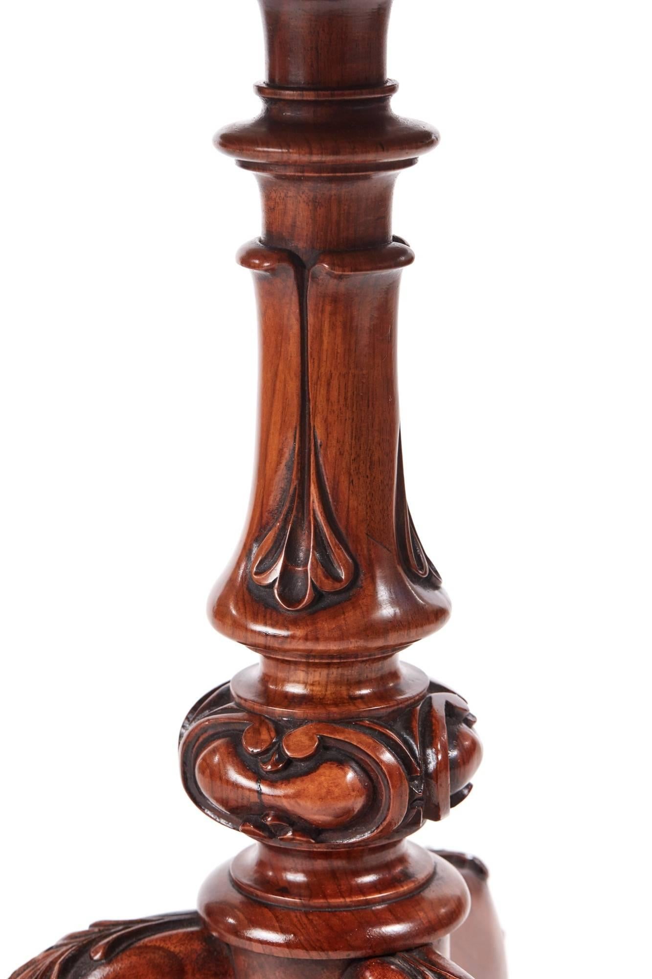 19th Century Outstanding Victorian Burr Walnut Inlaid Marquetry Wine / Lamp Table