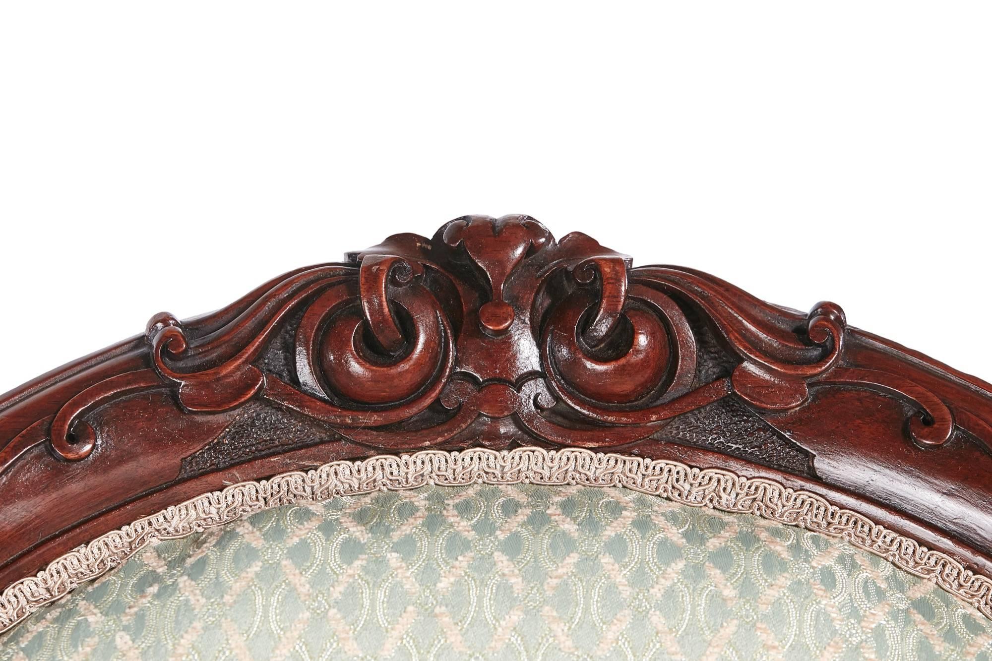 Outstanding Victorian Carved Walnut Armchair For Sale 1