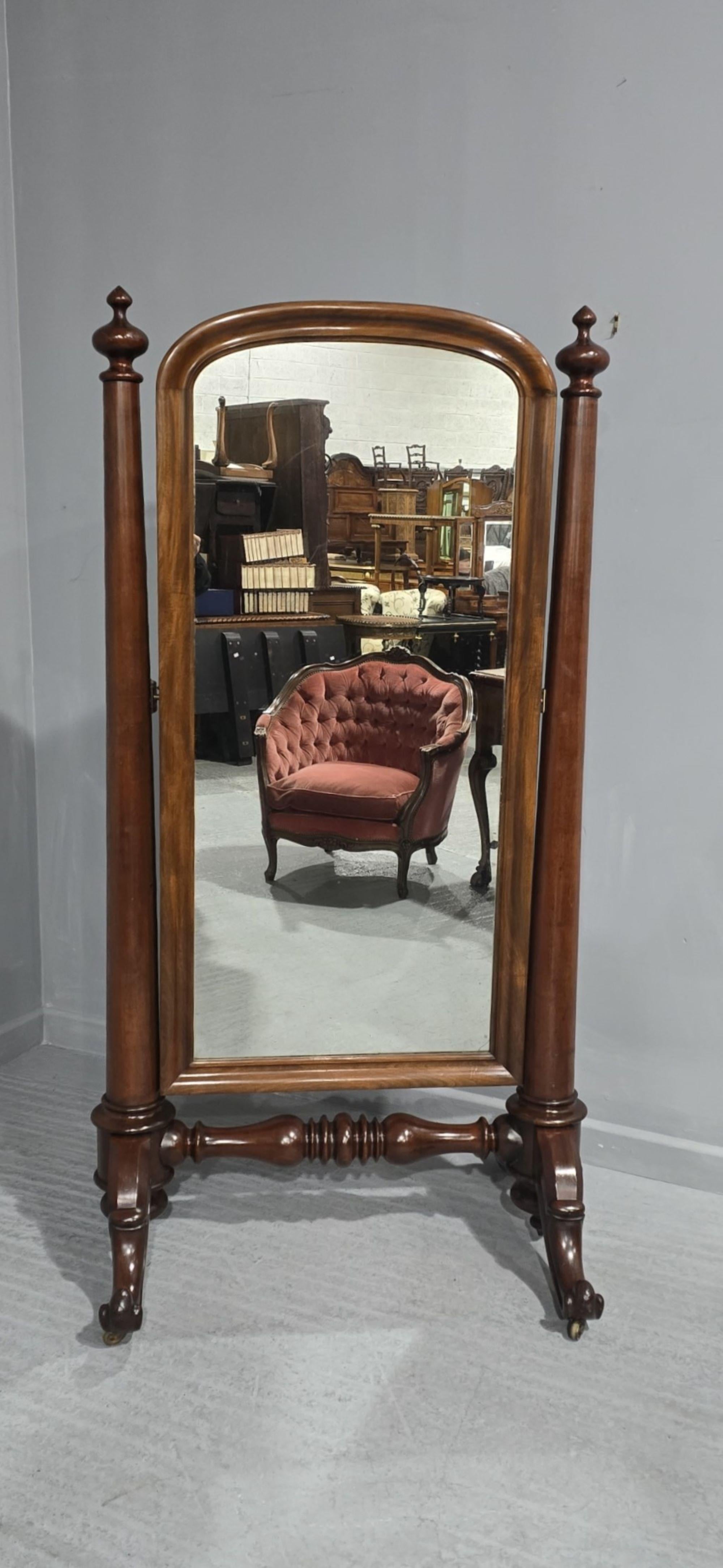 Outstanding Victorian Cheval Mirror For Sale 1