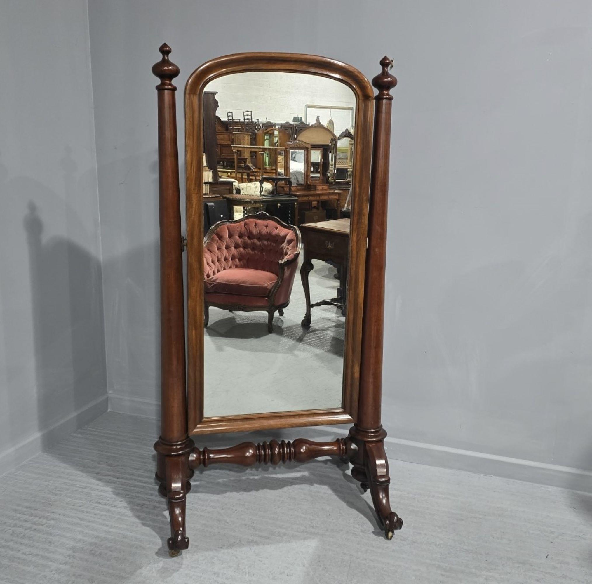 Outstanding Victorian Cheval Mirror For Sale 2
