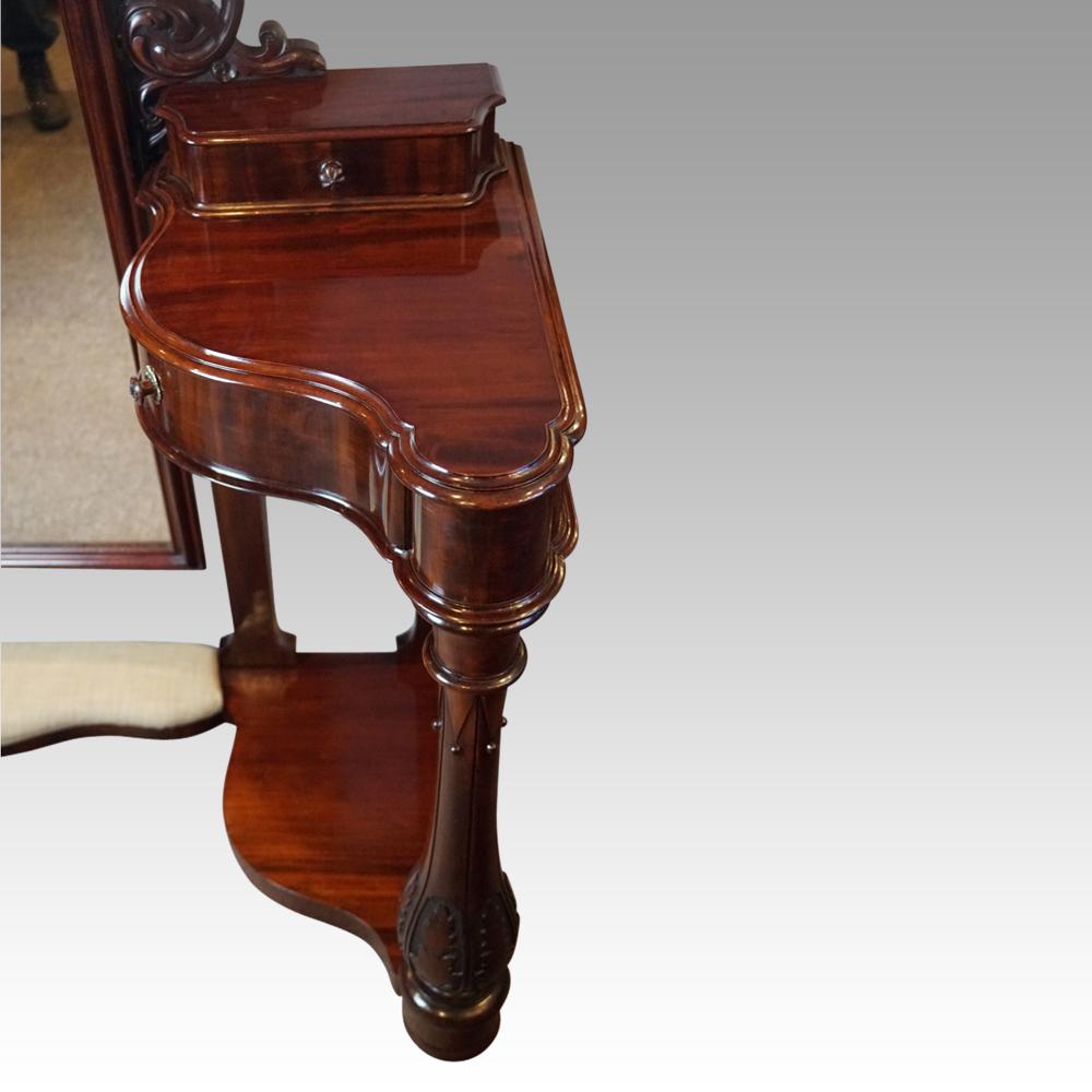 Mirror Outstanding Victorian Mahogany Queen Dressing Table For Sale