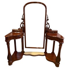 Antique Outstanding Victorian Mahogany Queen Dressing Table