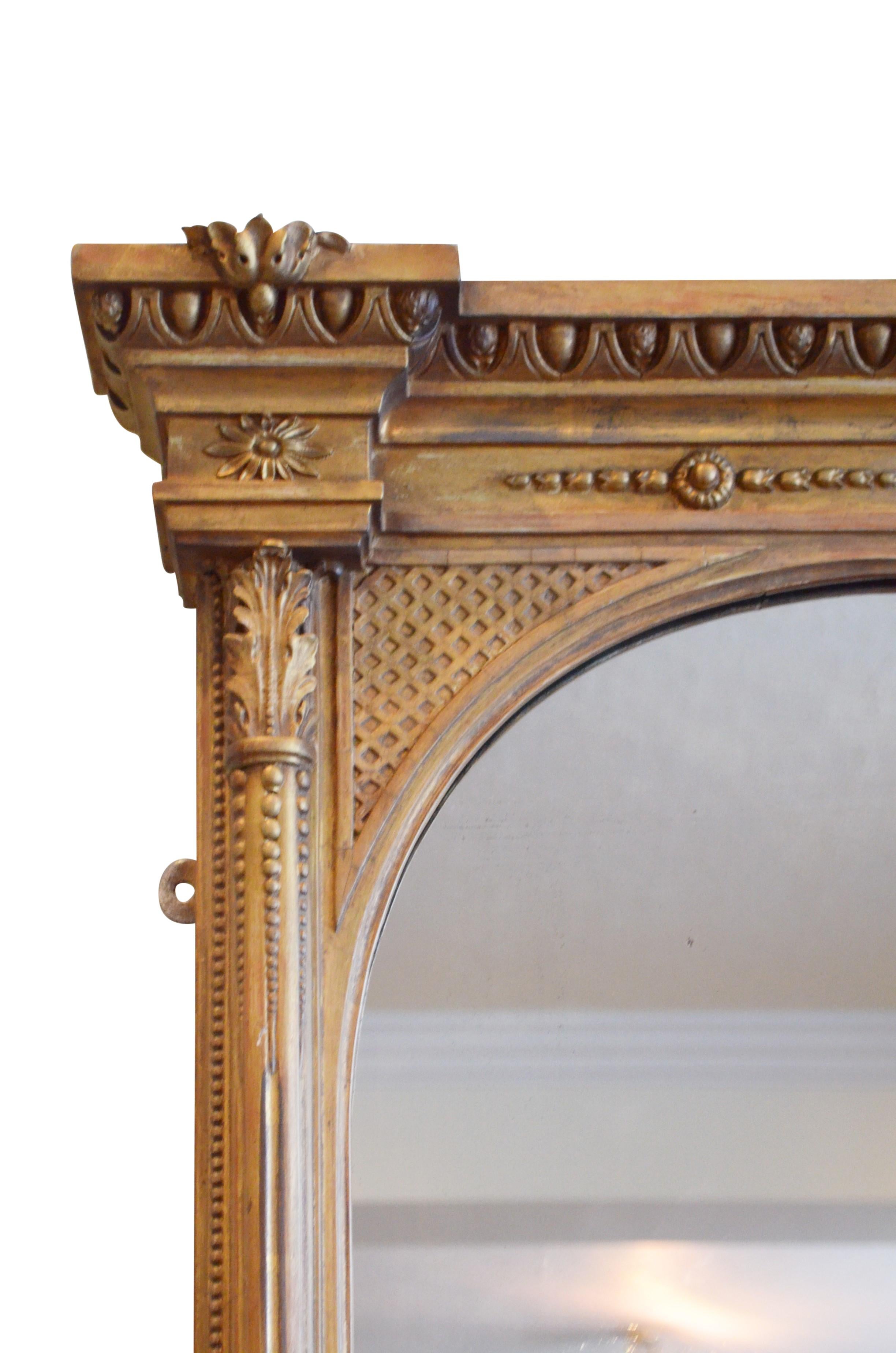 19th Century Outstanding Victorian Overmantel Mirror  For Sale