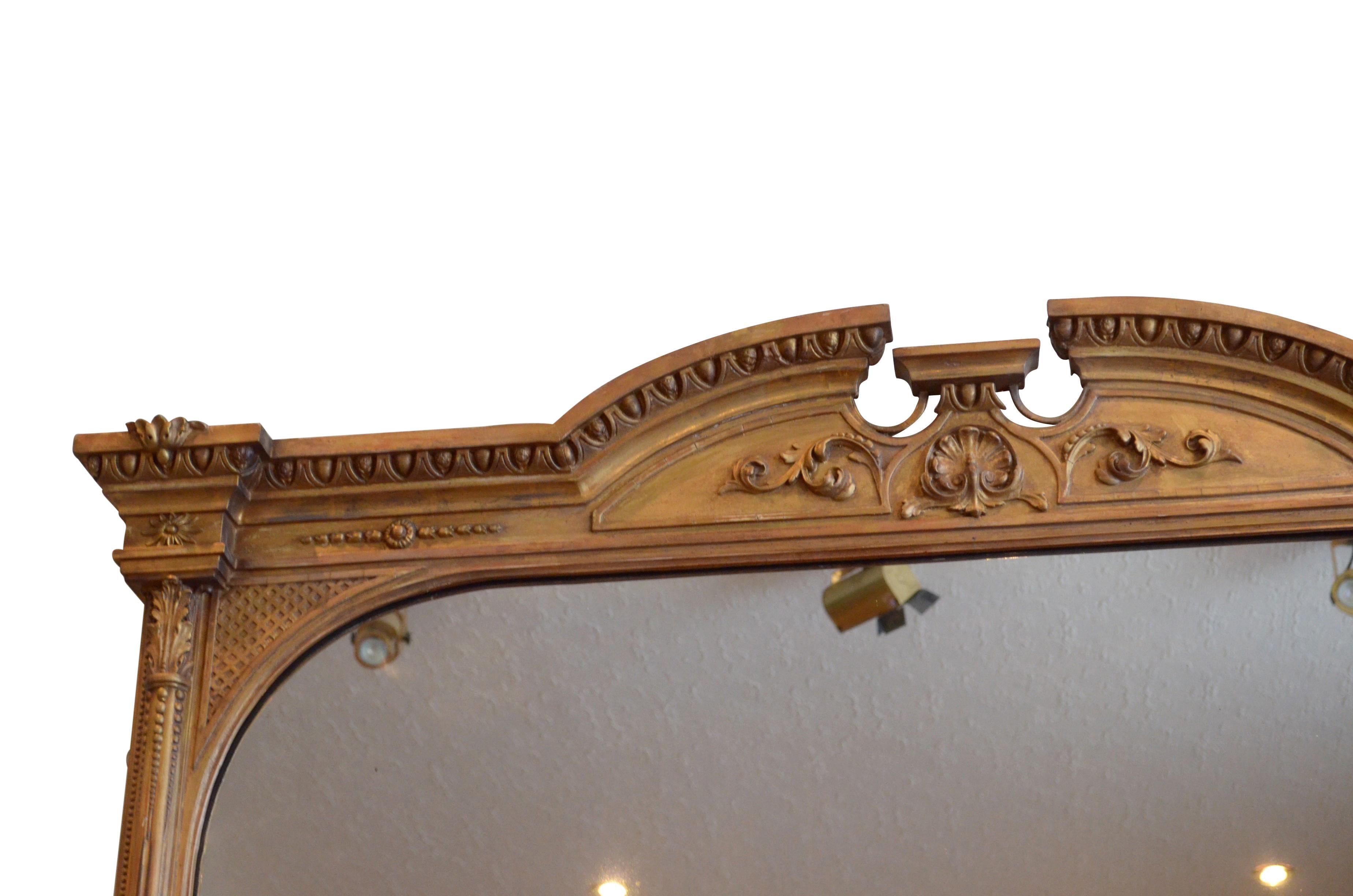 Outstanding Victorian Overmantel Mirror  For Sale 1