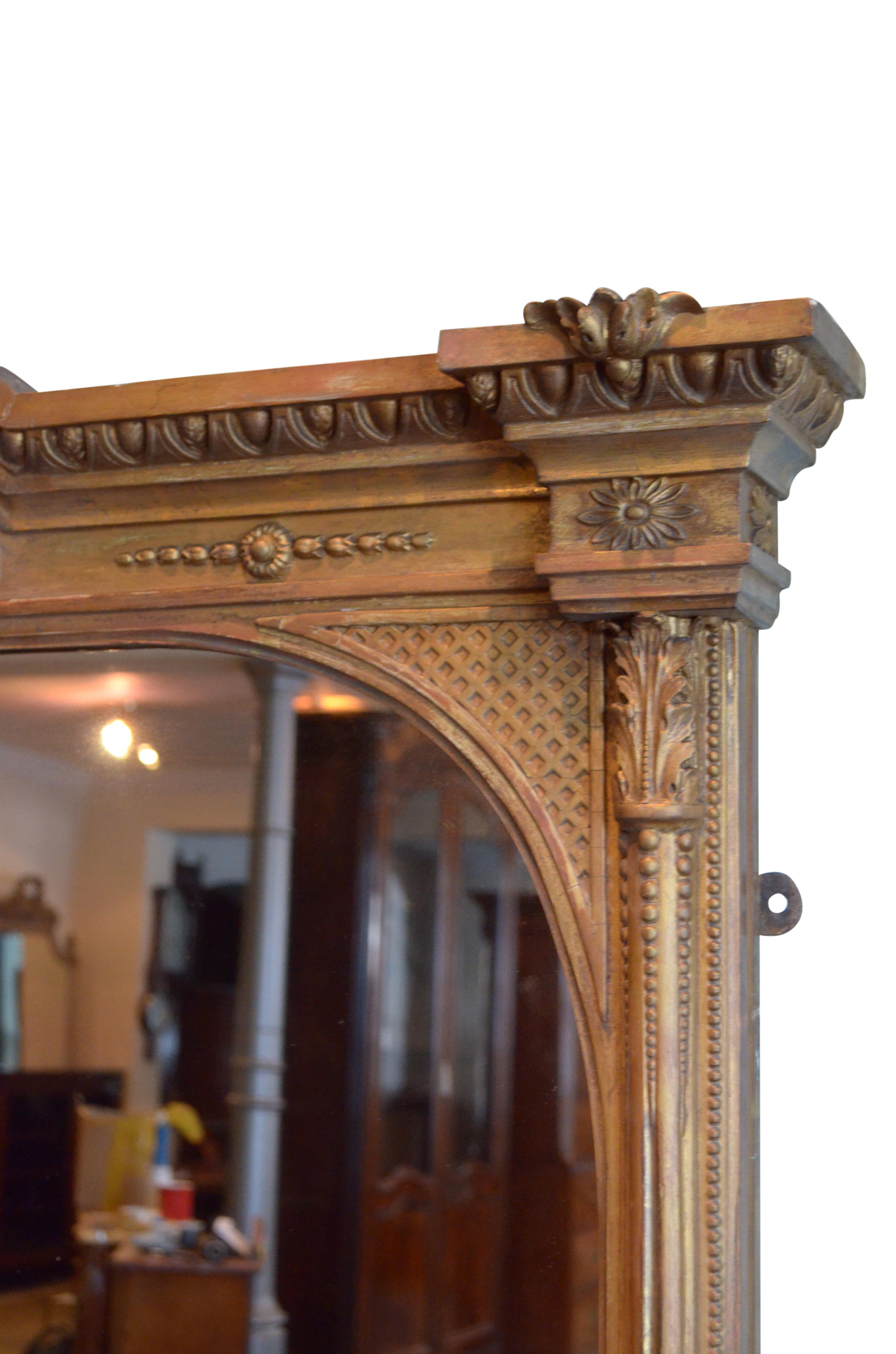 Outstanding Victorian Overmantel Mirror  For Sale 2