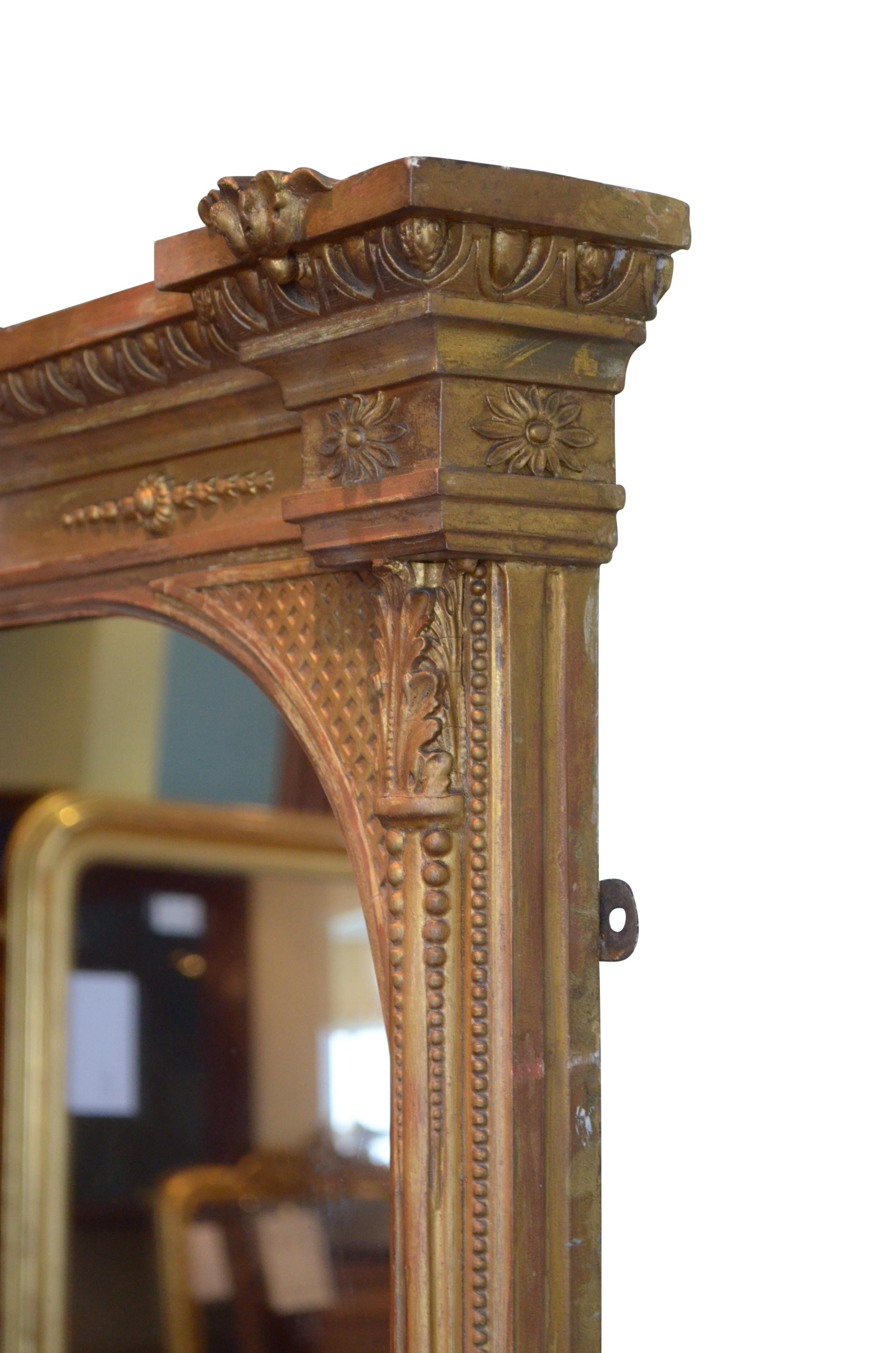 Outstanding Victorian Overmantel Mirror  For Sale 3