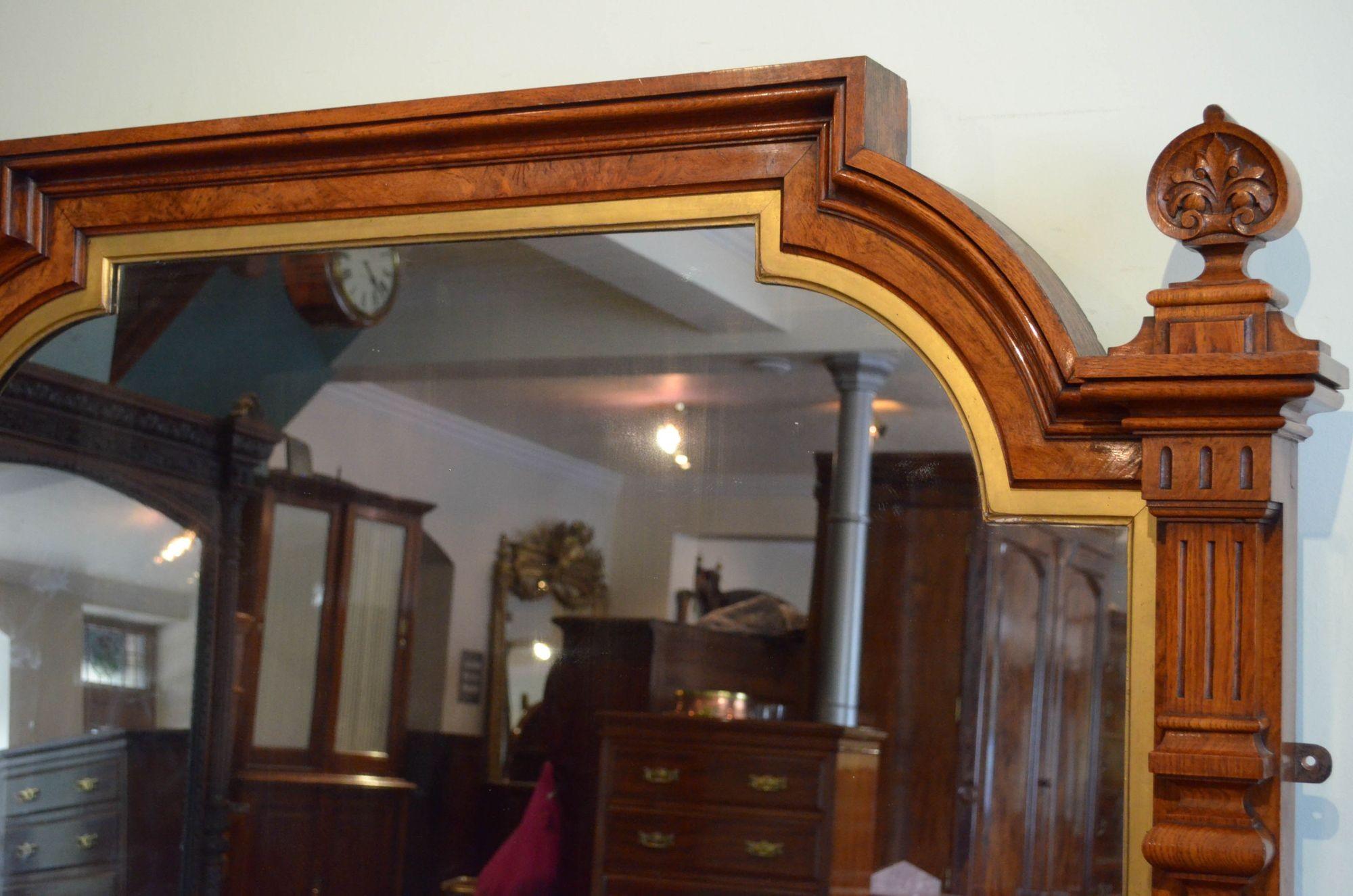 Eccezionale specchio da parete vittoriano in Oak Oak H167cm in vendita 4