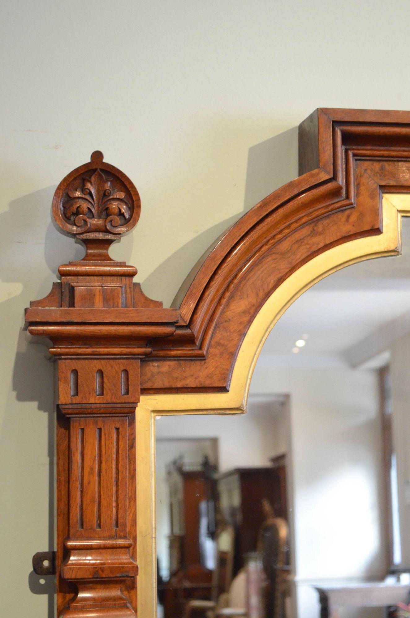 Outstanding Victorian Pollard Oak Wall Mirror H167cm For Sale 2
