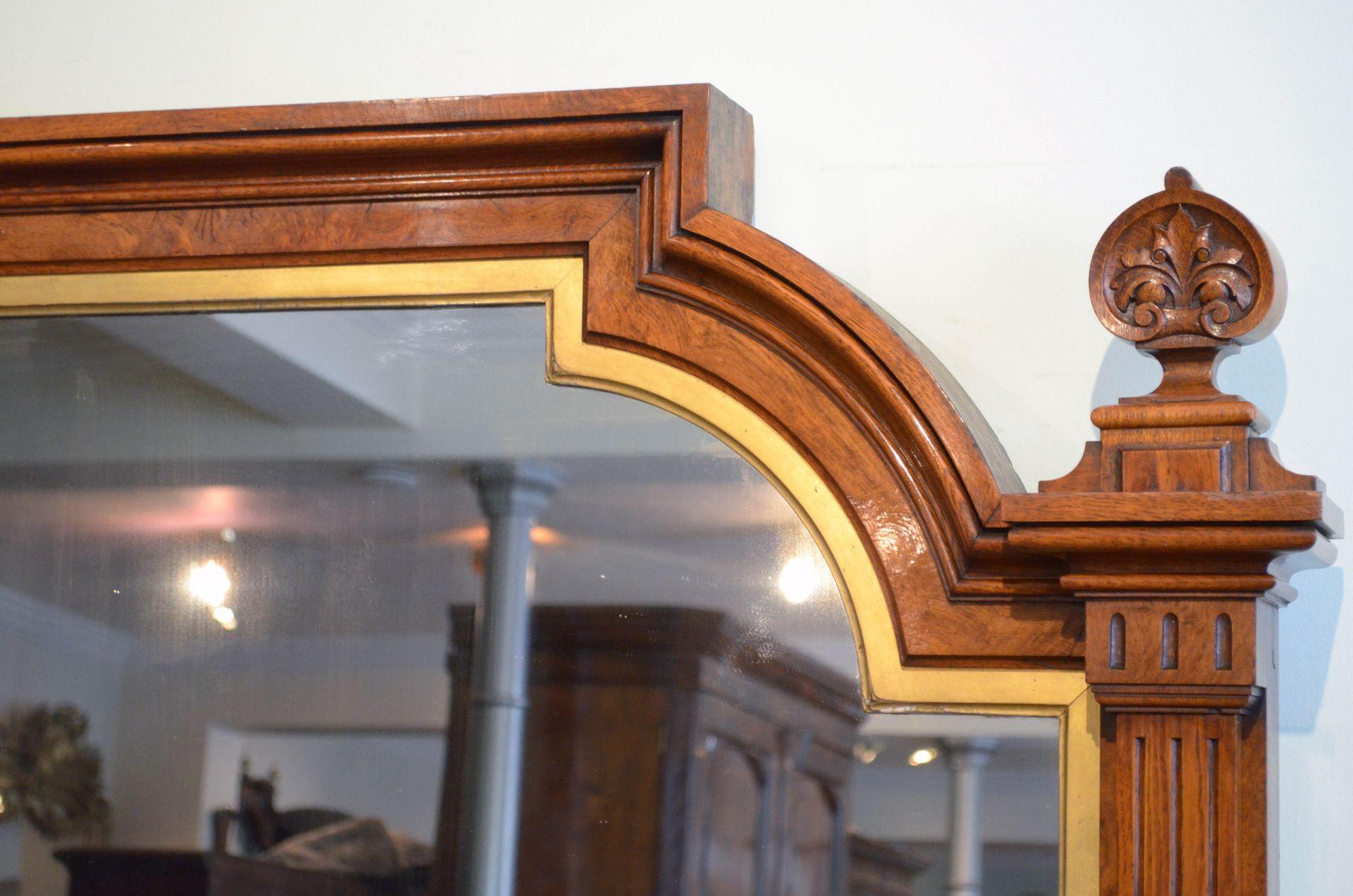 Outstanding Victorian Pollard Oak Wall Mirror H167cm For Sale 4