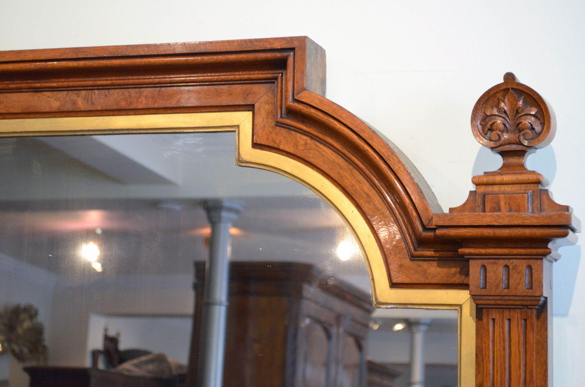 Eccezionale specchio da parete vittoriano in Oak Oak H167cm in vendita 3