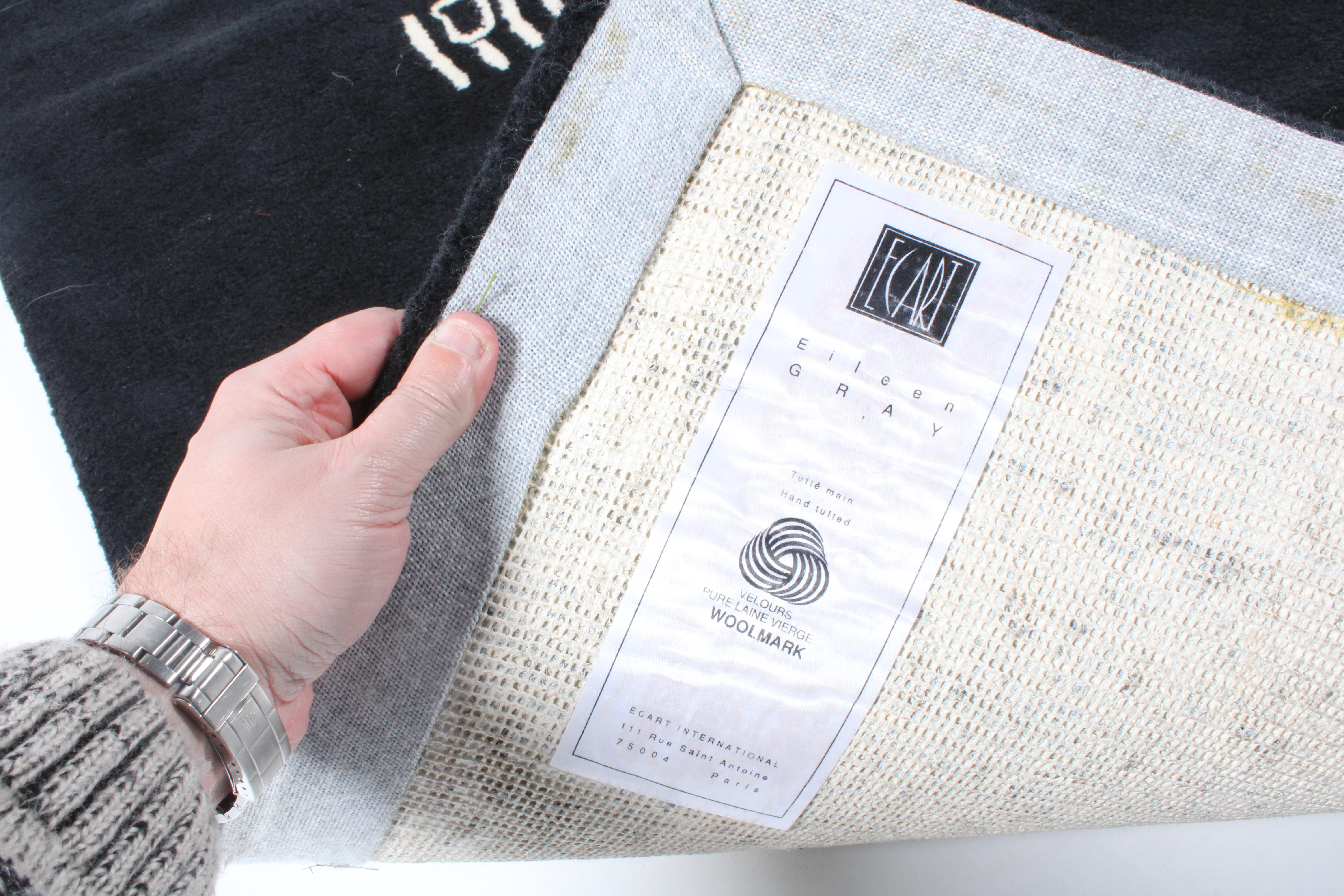 Wool Outstanding Vintage Eileen Gray  'Blackboard' Rug by Ecart International