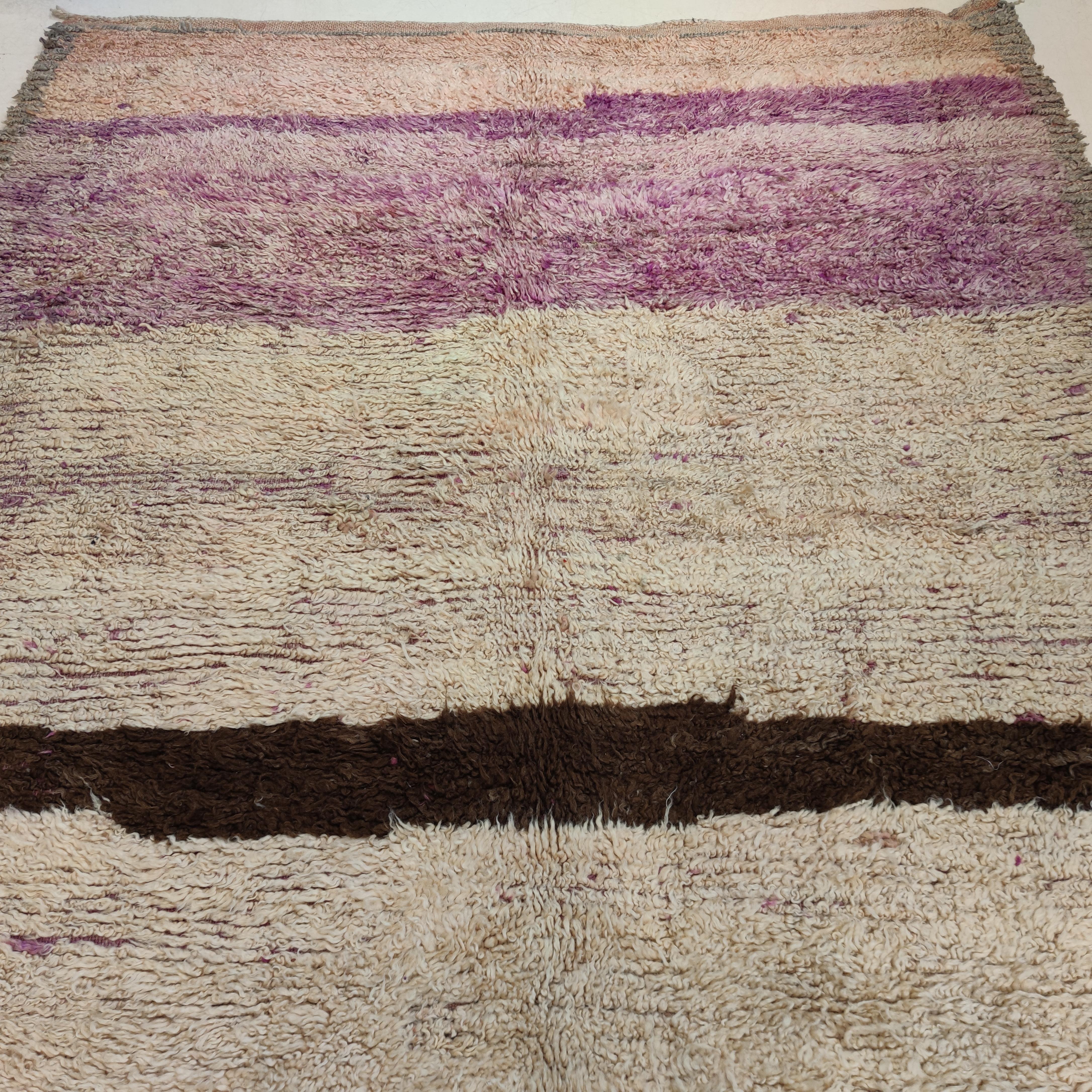 Hand-Knotted Outstanding Vintage Light Pink Beni Mguild Open Field Moroccan Berber Rug For Sale