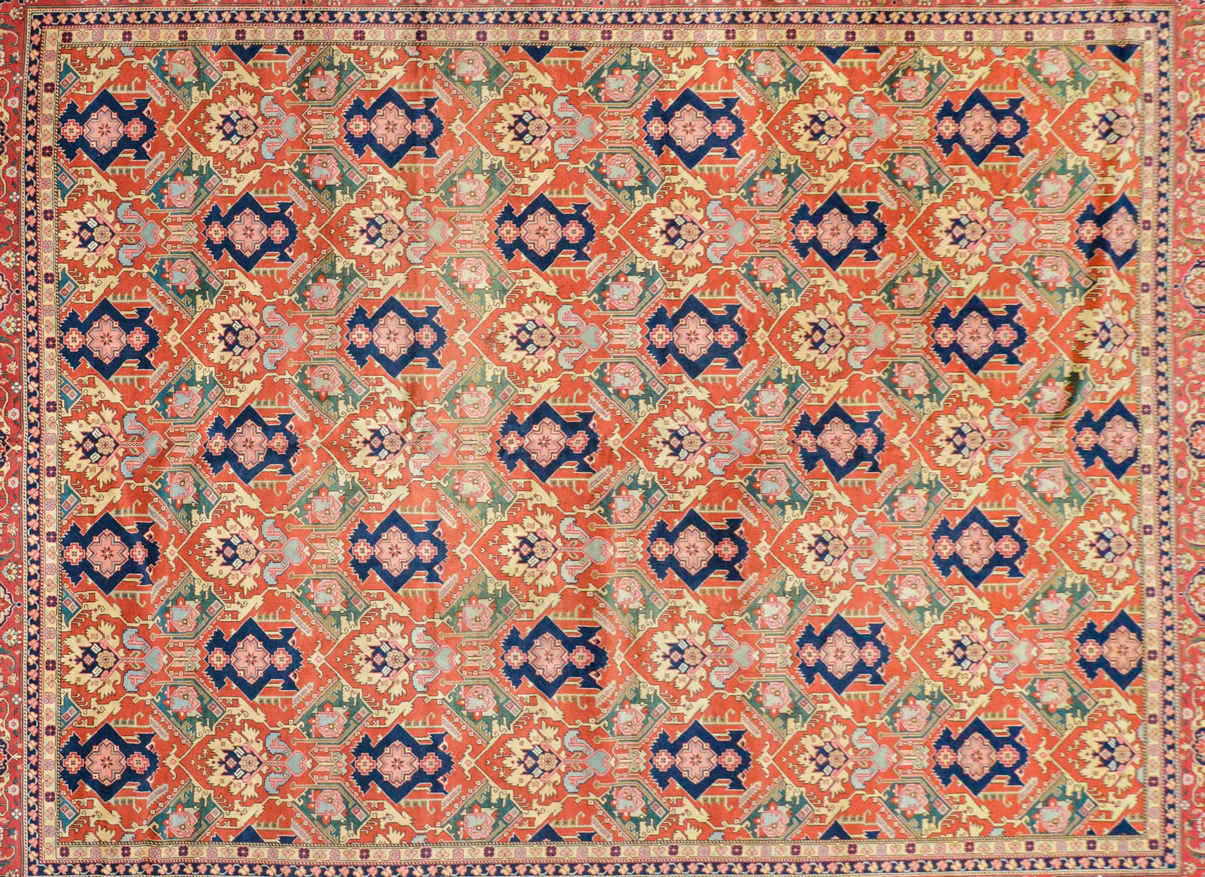 Romanian Outstanding Vintage Serapi-Style Rug For Sale