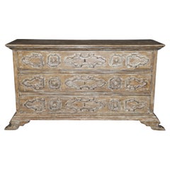 Outstanding White-Washed Tulipwood Italian Baroque Style Contemporary Commode