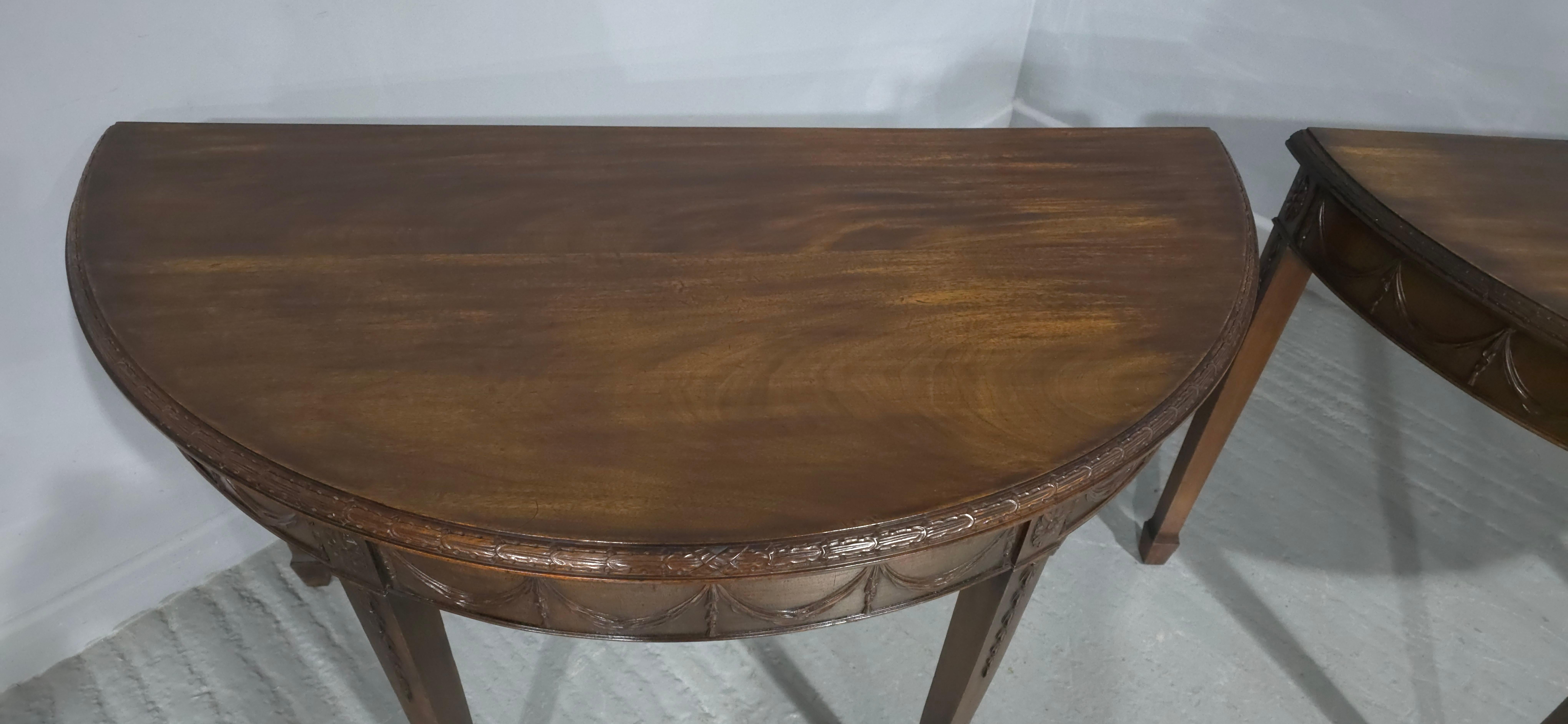 Outstaning Pair Mahogany Console Tables by James Shoolbred For Sale 1