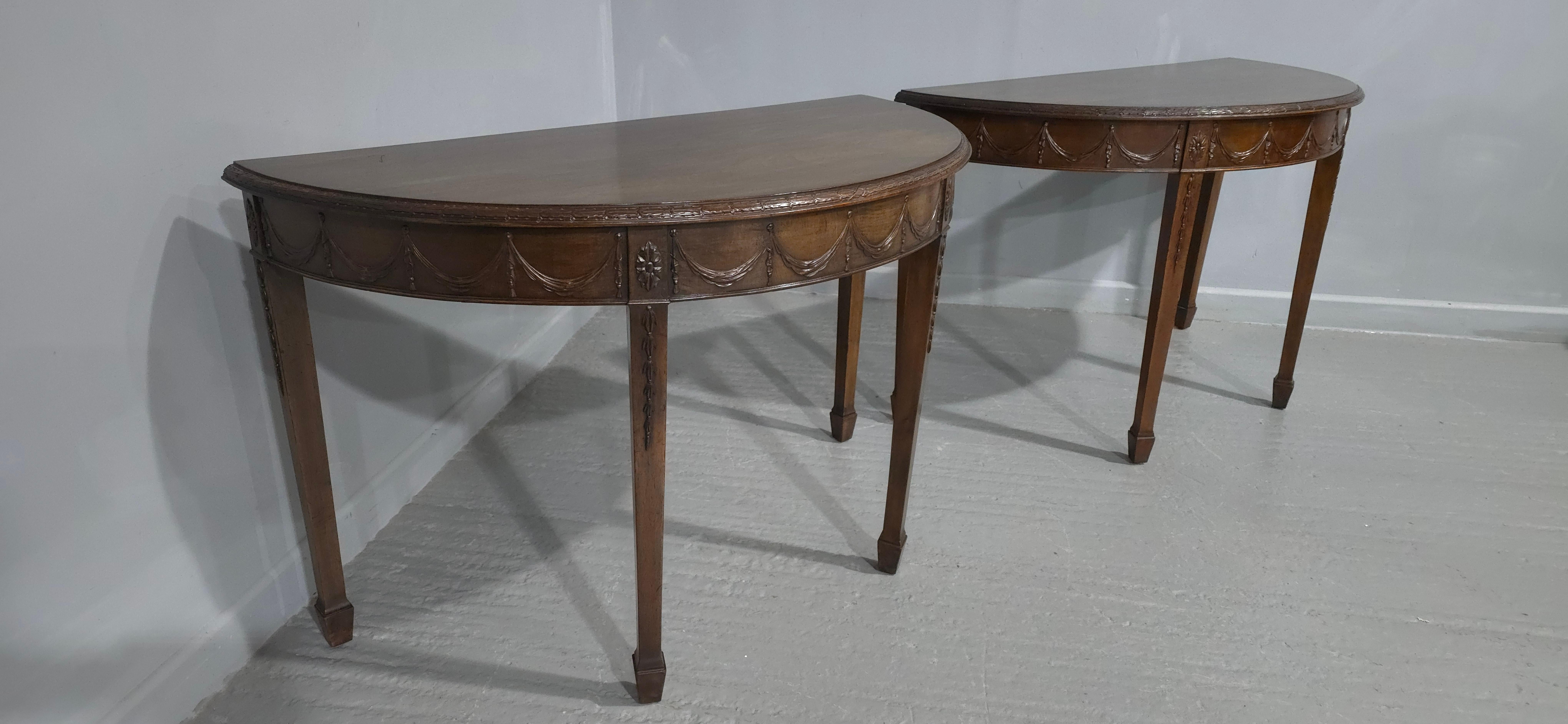 Outstaning Pair Mahogany Console Tables by James Shoolbred For Sale 2