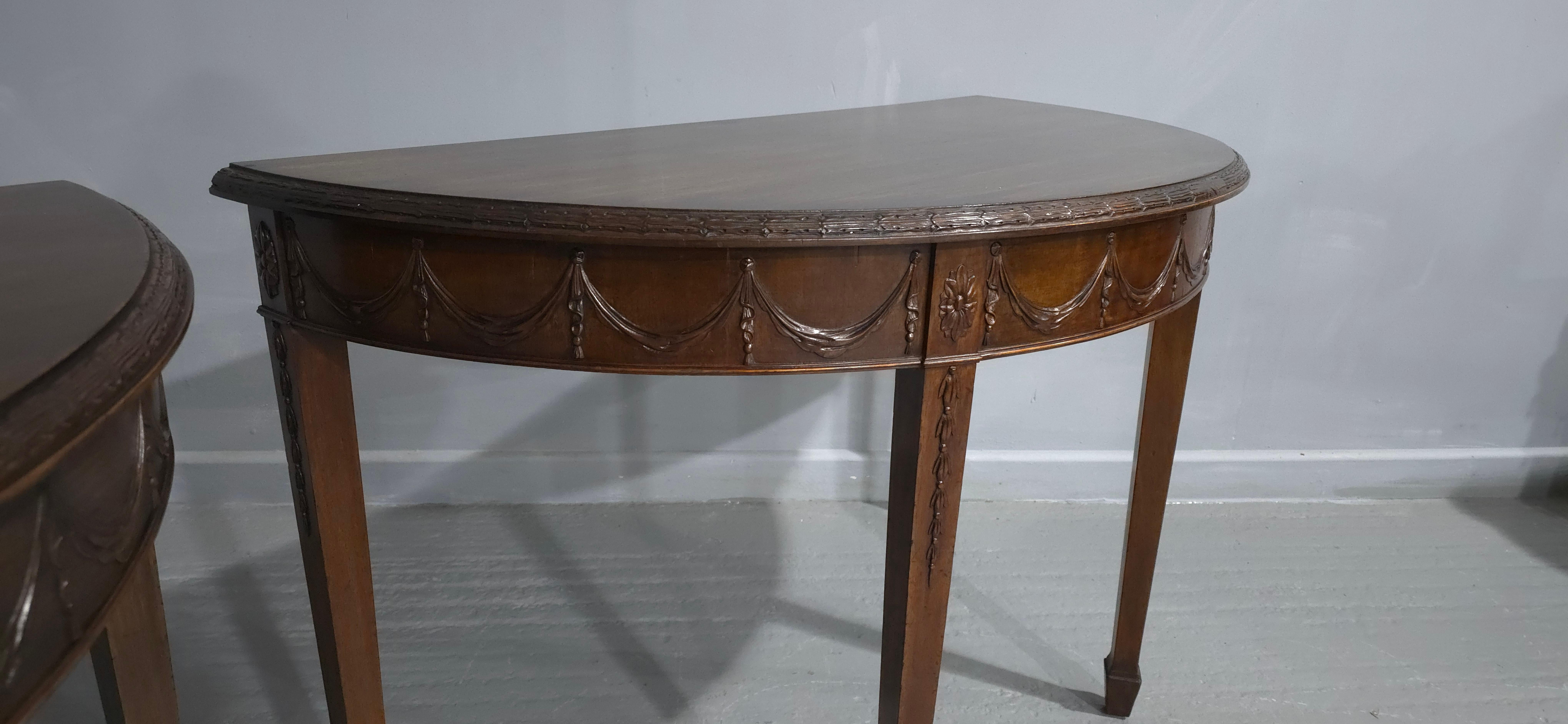 Outstaning Pair Mahogany Console Tables by James Shoolbred For Sale 3