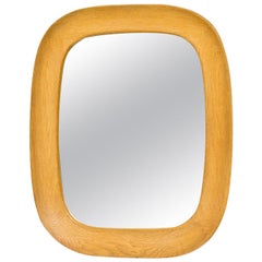 Ova Oak Wall Mirror by Fröseke, Sweden, 1950s