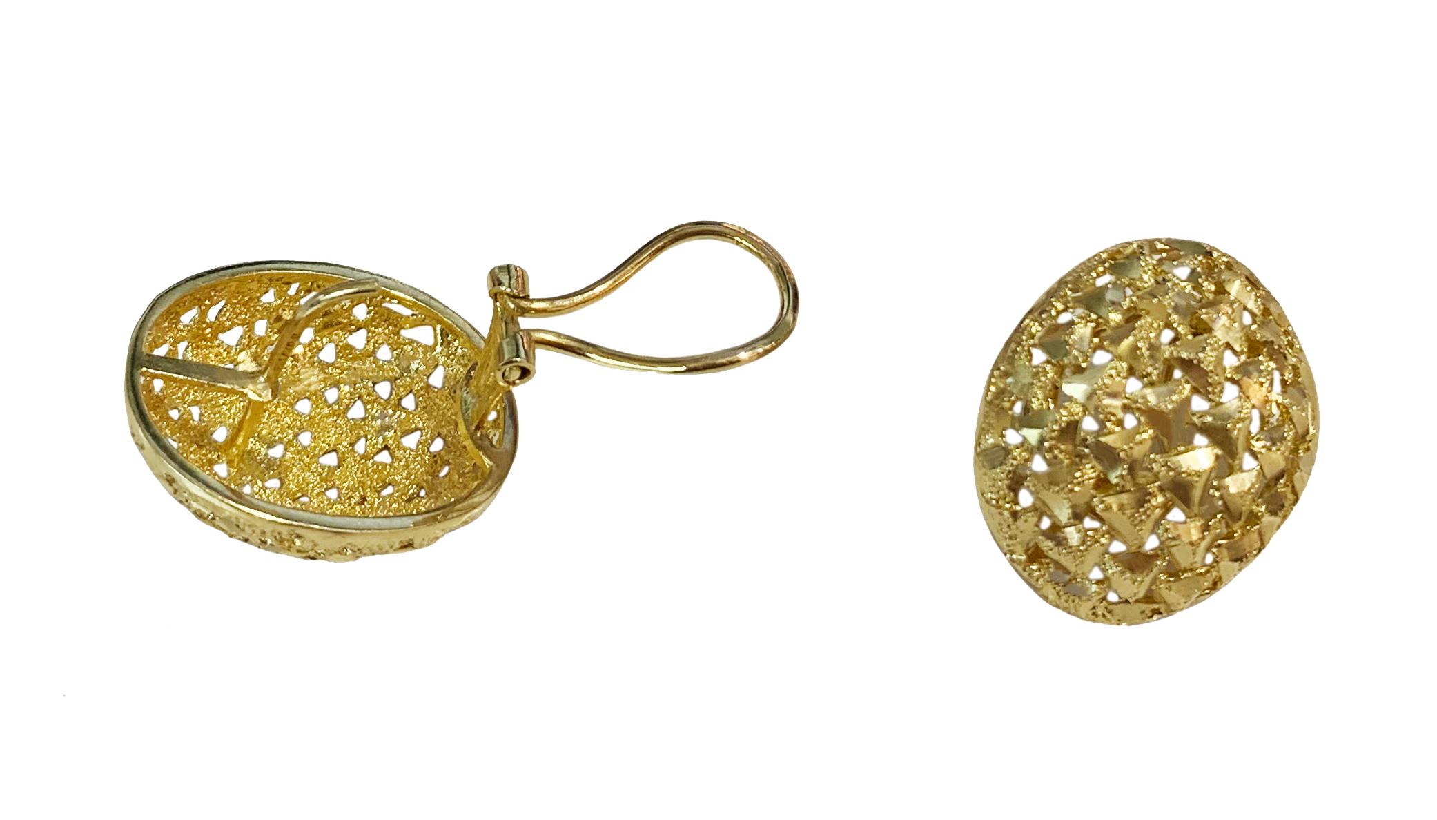 Ovale Ohrringe aus 14K Gelbgold im Zustand „Neu“ im Angebot in New York, NY