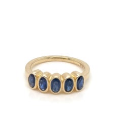 OVAL 1.50CT SAPP BEZEL Ring 14K