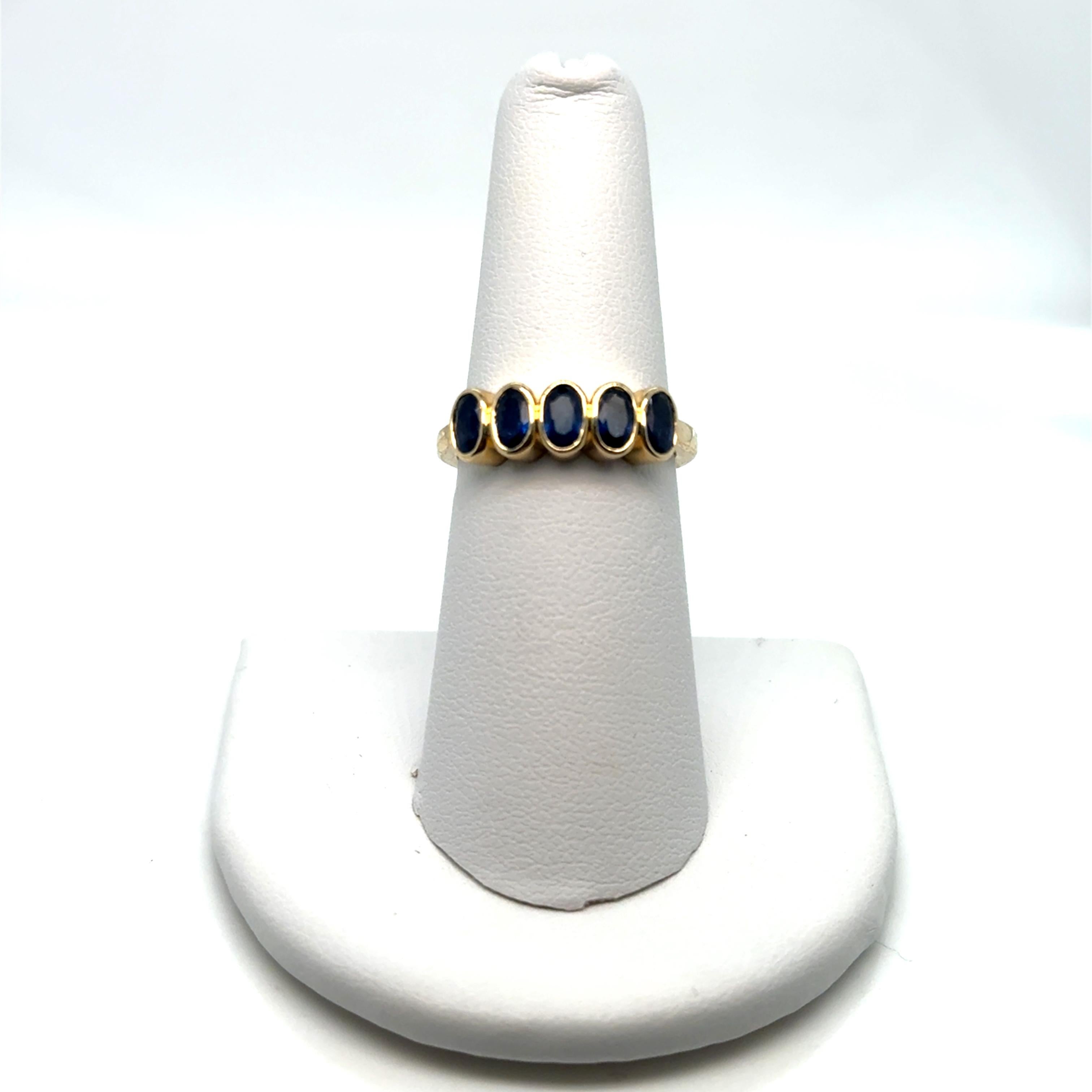 OVAL 1.50CT SAPP BEZEL Ring 14K For Sale 1