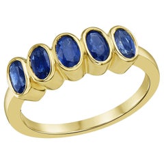 OVAL 1.50CT SAPP BEZEL Ring 14K