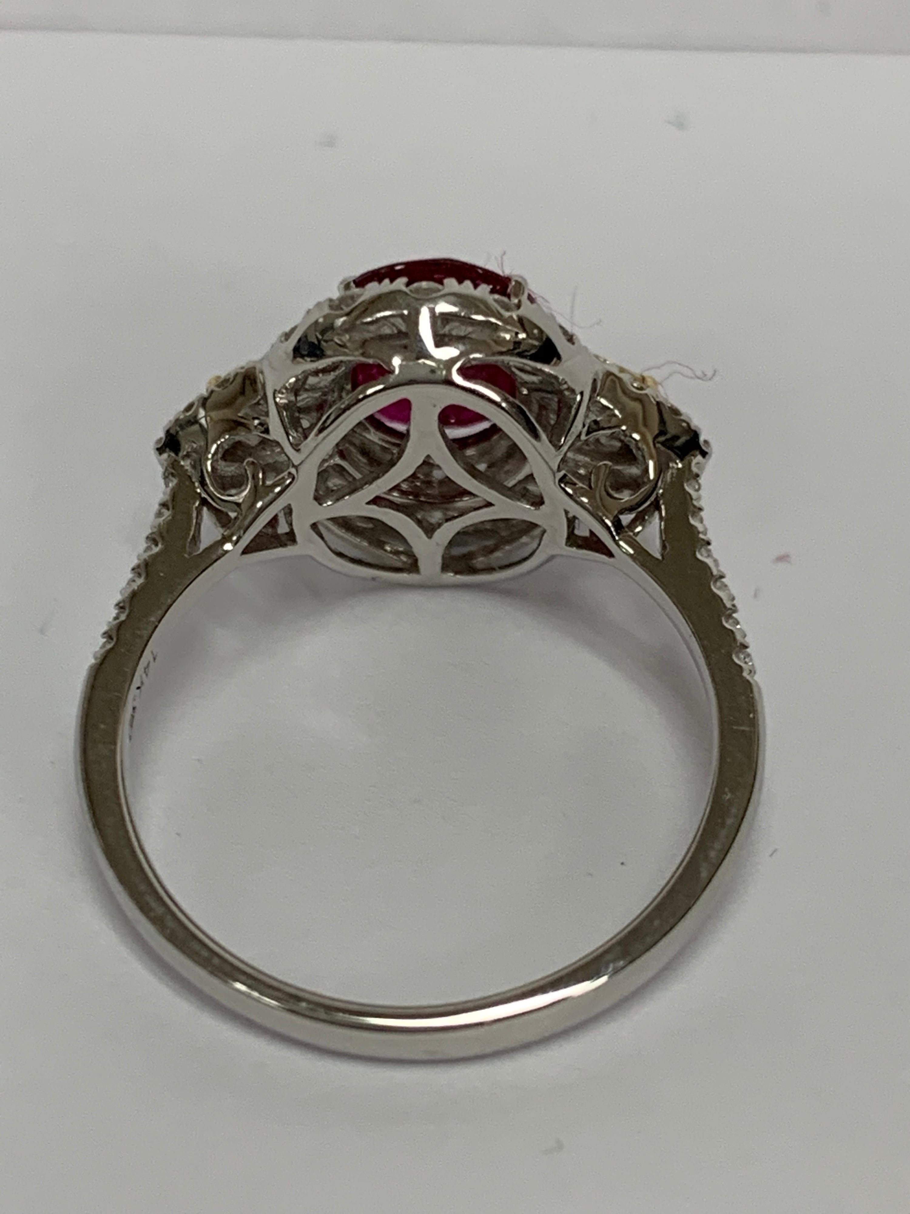 Oval 1.66 Carat Ruby and Diamond Ring 2